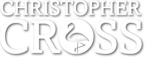 Logo with the name 'Christopher Cross' and a stylized flamingo inside the letter 'O'.