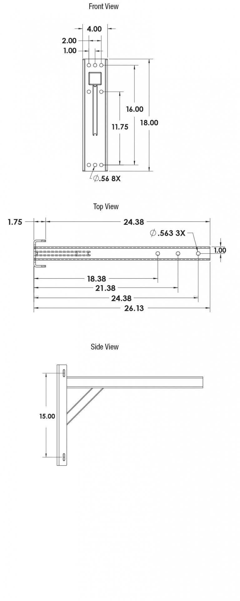 Adaptive Technologies SAS-200-24 Speaker Wall Mount Arm