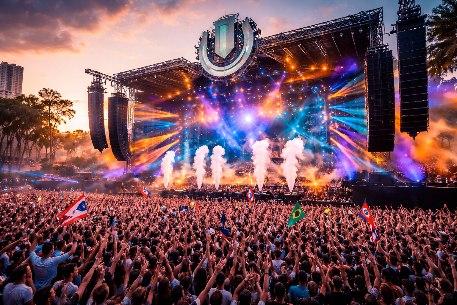 Ultra Music Festival Miami at sunset