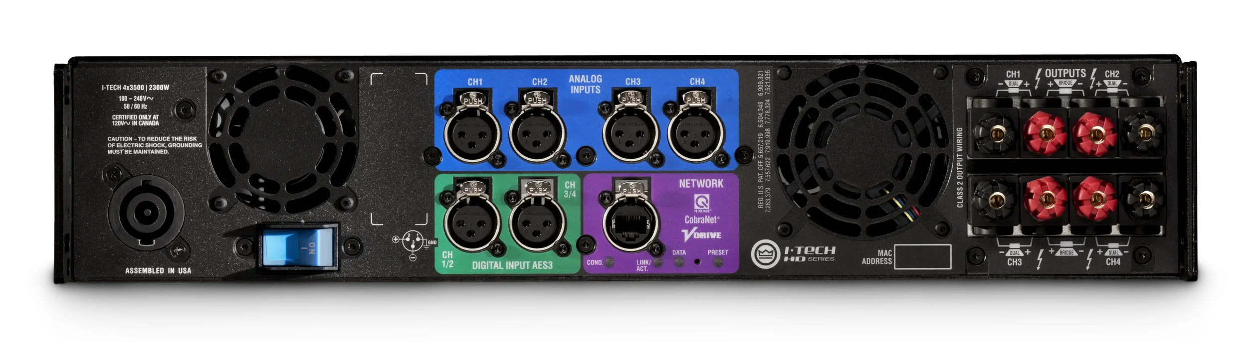 Crown IT4X3500HDB HD Series 4 Channel Power Amplifier 4000 Watts at 4 Ohm USB