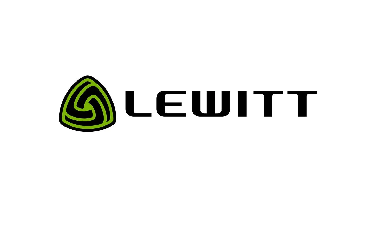 Lewitt logo with a black stylized triangular emblem with green accents and the word 'LEWITT' in black text.