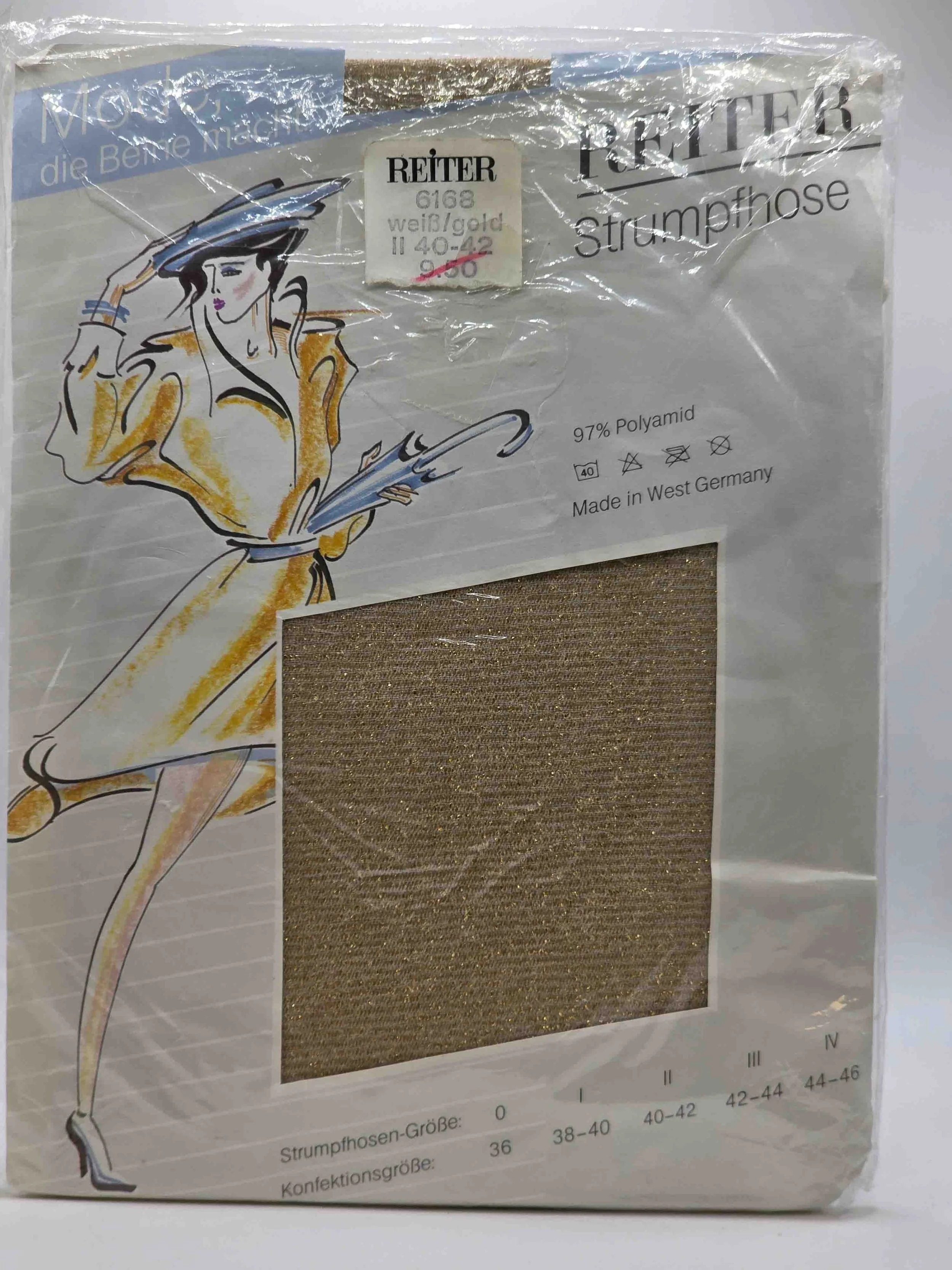 reiter-feinstrumpfhose-motive-weiß/gold