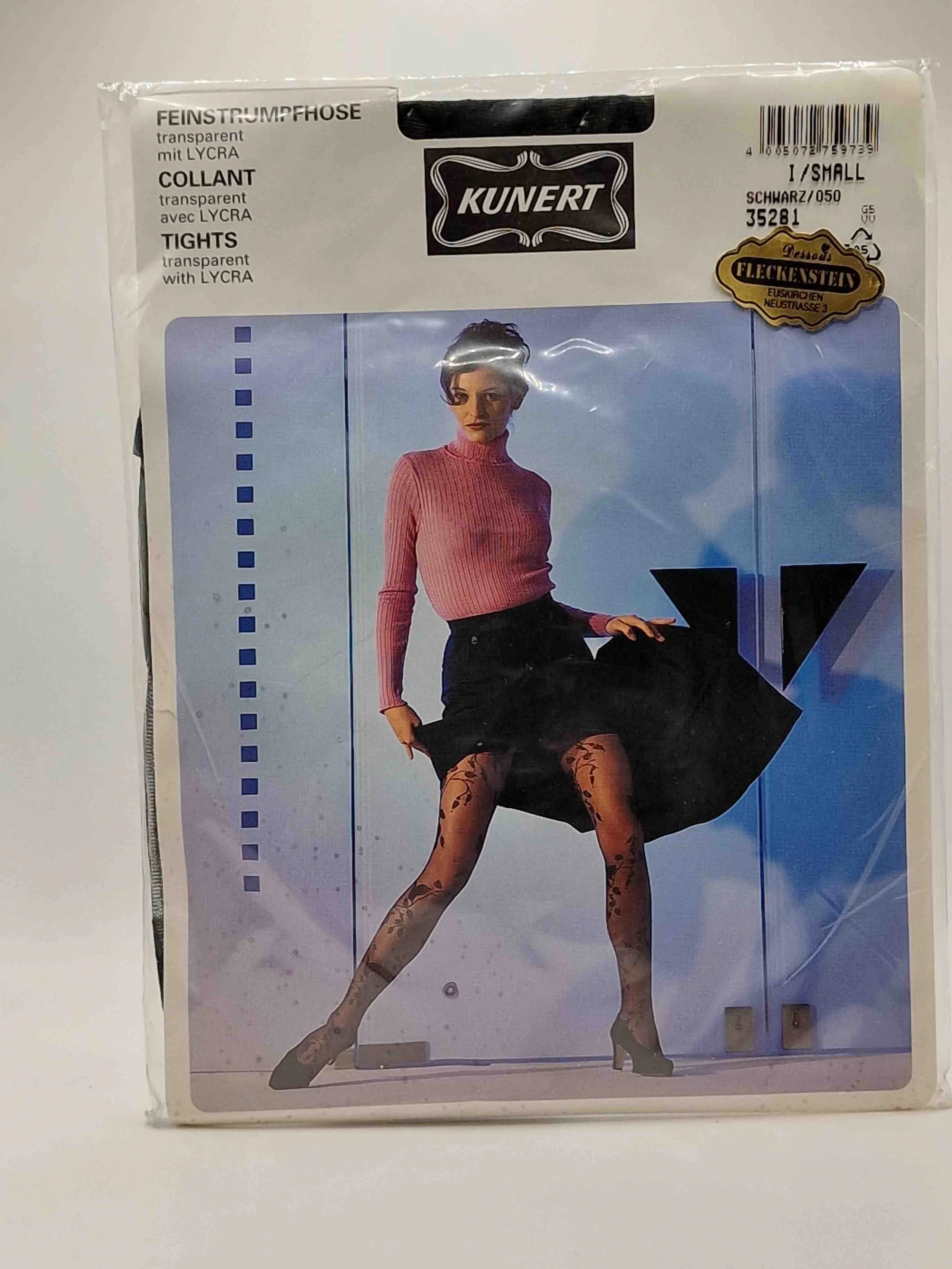 kunert-la-mode-gemustert-strumpfhose-schwarz-blumen