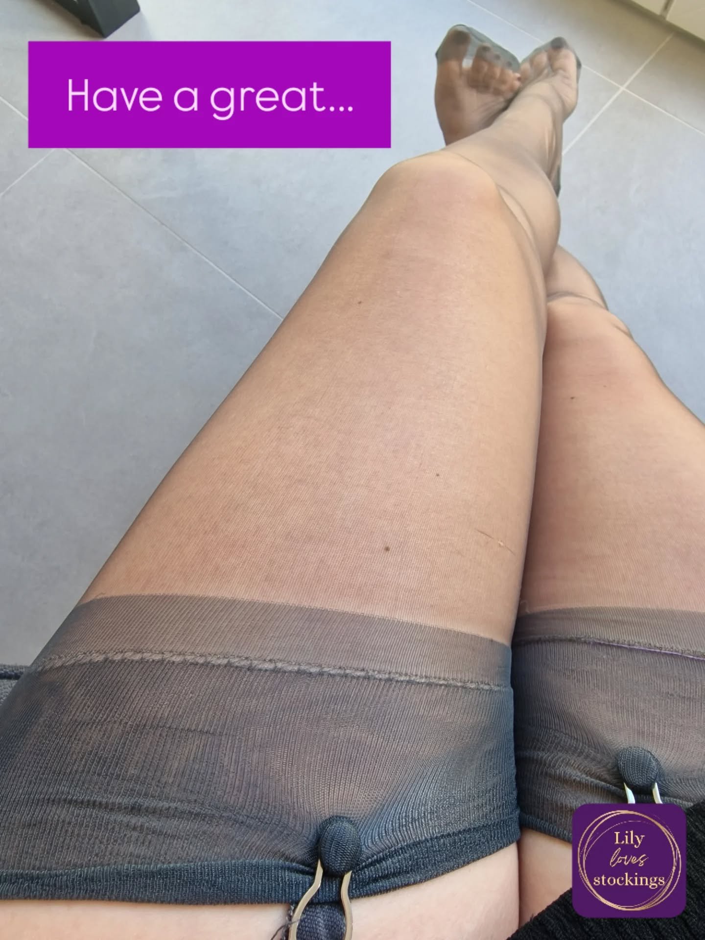start into the week.

Real nylons - throwback to some days ago.

Thanks for 12K followers 🎉💜🫶,
yours,
Lily 💜 

Please note: Me, the real Lily loves Stockings, is only active on Instagram. No other social media platforms apart from my own website,
