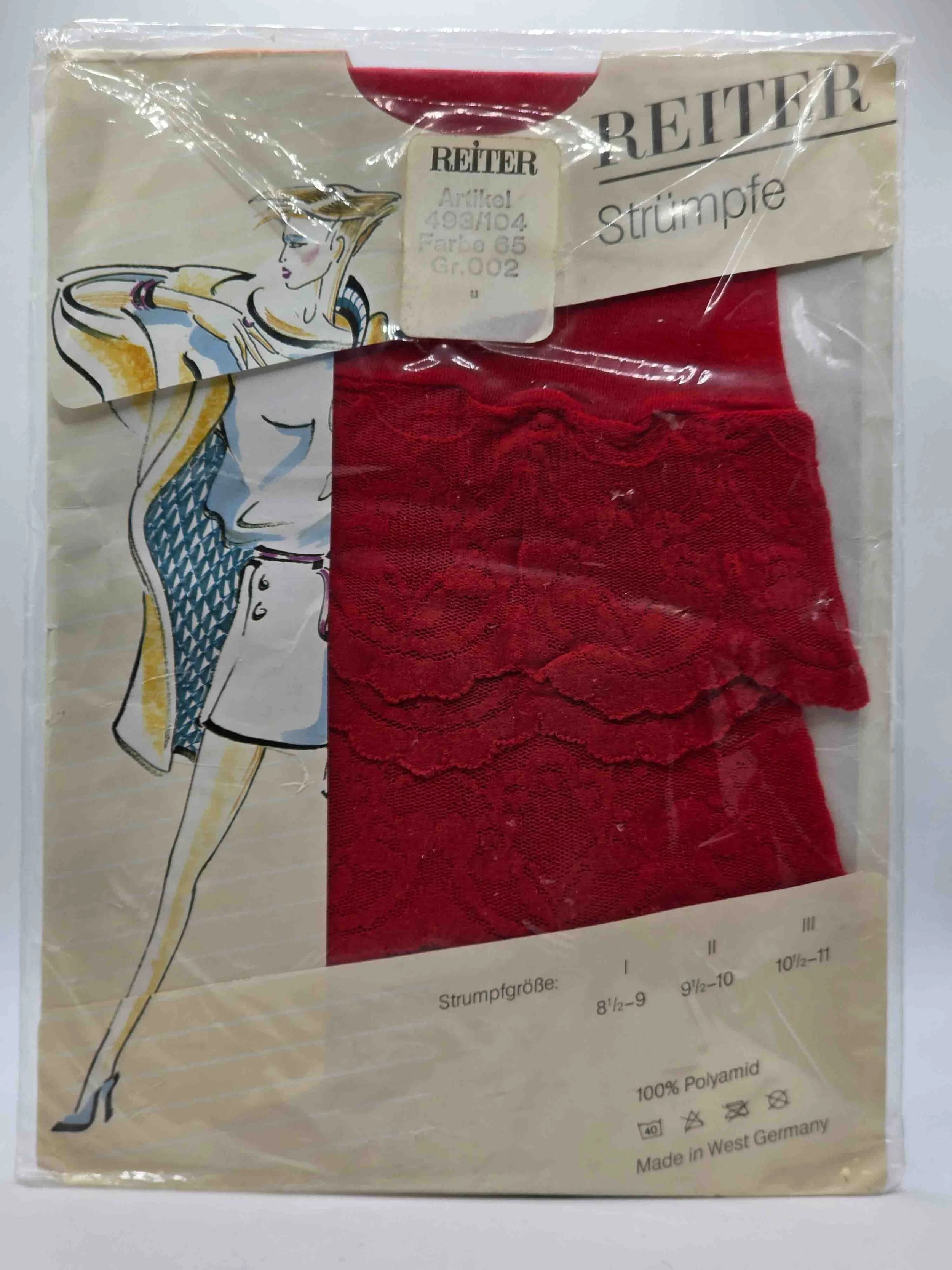 reiter-strümpfe-gemustert-rot