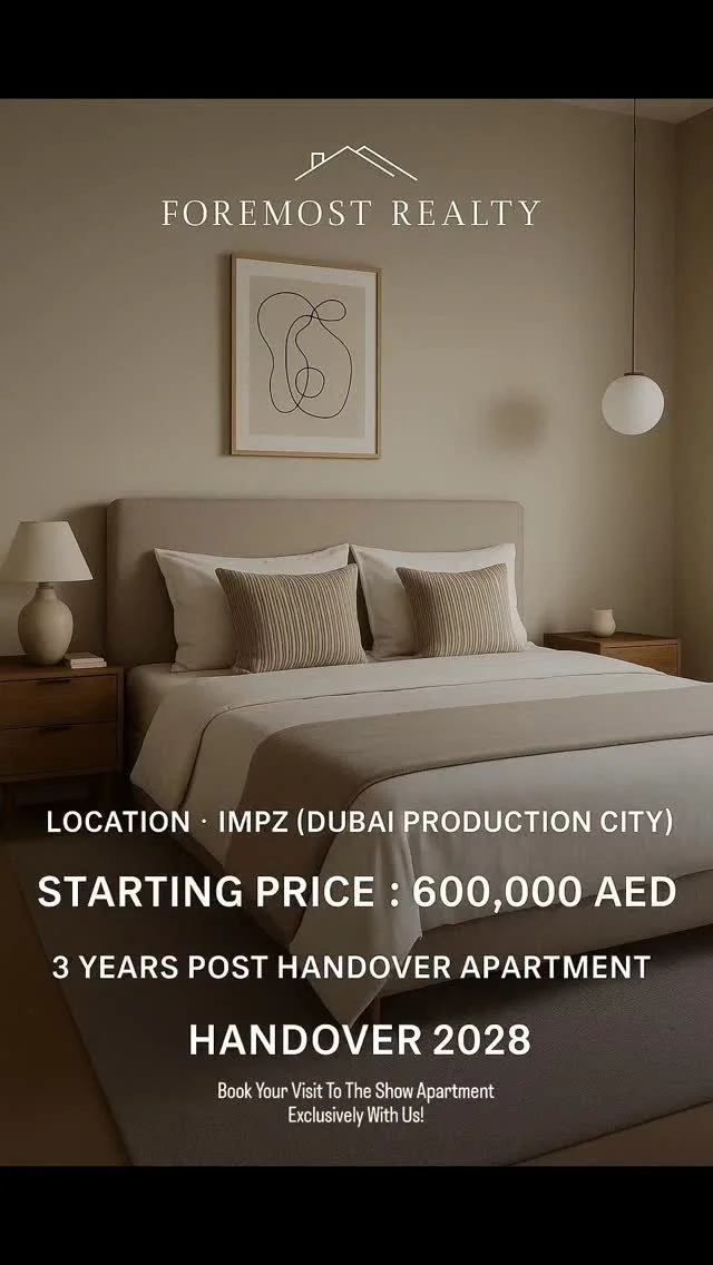β¨ Modern Living at an Unbeatable Price! β¨
Live or invest in one of Dubai’s fastest-growing communities — IM*PZ (Dubai Production City)!
π‘ Starting from only AED 600,000
π
Handover: 2028
π° 5 Years Post-Handover Payment Plan
Experience