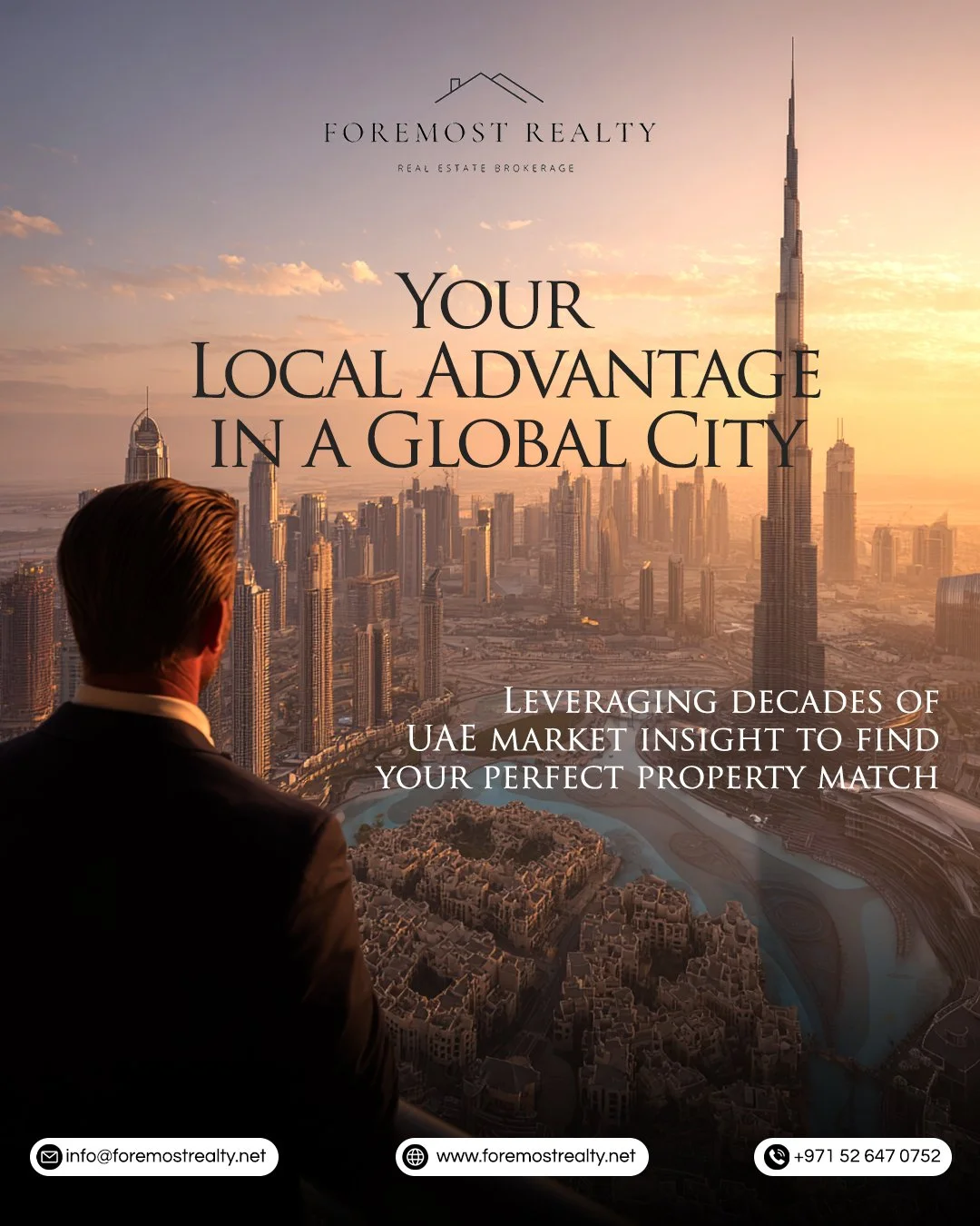 In a city of endless options, local insight is your greatest asset. 🇦🇪

At Foremost Realty, we combine decades of deep-rooted UAE knowledge with global investment standards. We don&rsquo;t just find you a property; we find you the right one&mdash;b
