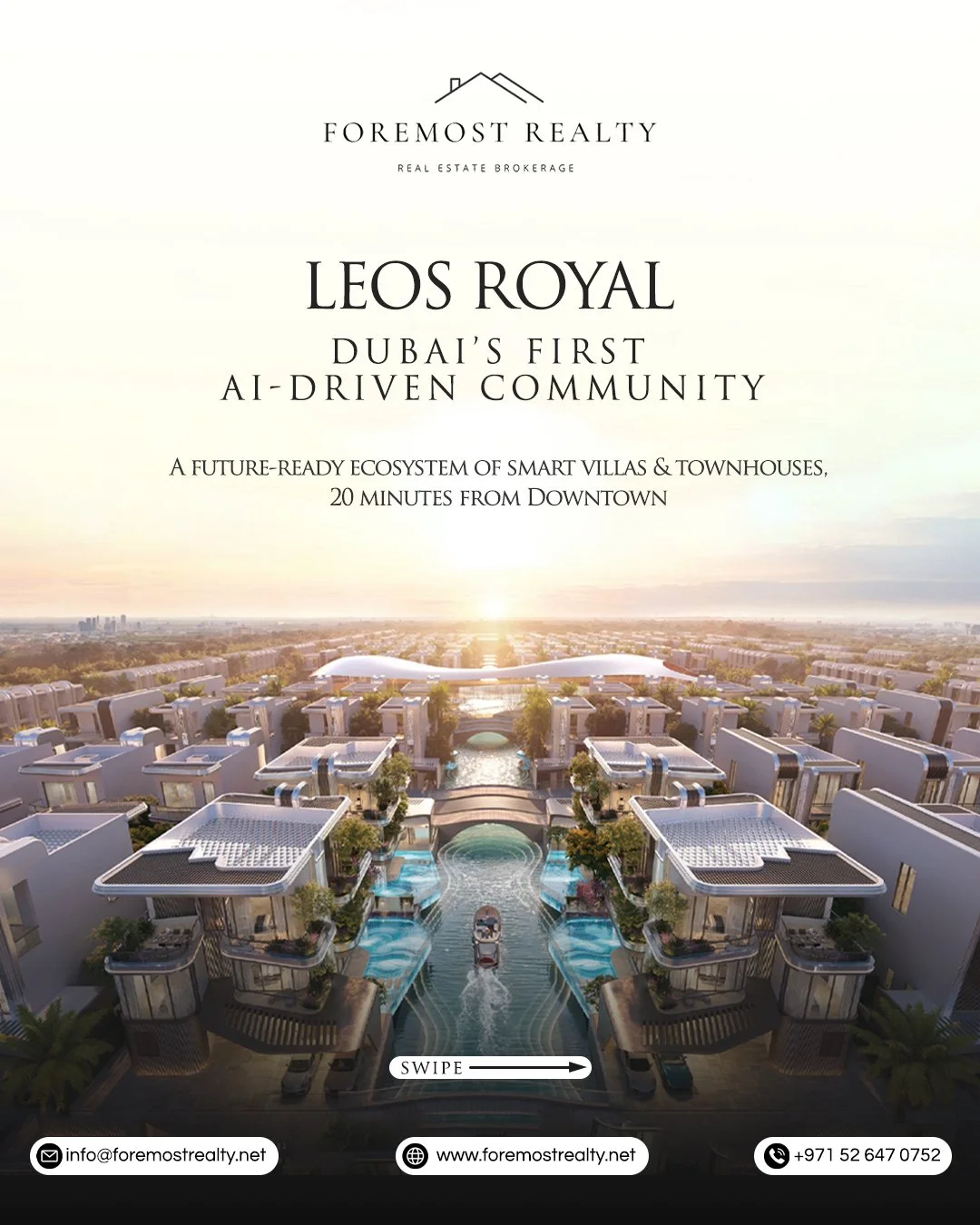 Step into the future with LEOS Royal, the world's first fully AI-powered community. 
Experience a "living ecosystem" where homes learn your rhythm and nature thrives through smart technology.

The Highlights:
✔ AI-Living: Self-learning home
