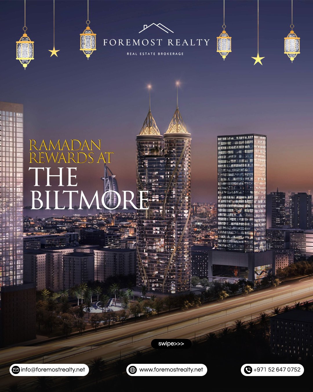 Celebrate the holy month with the ultimate investment advantage at Biltmore Sufouh. Limited time, unlimited perks.

The Offer: 📉 Up to 20% Cash Discount

⏳ 5-Year Post-Handover Plan
📈 High ROI Potential

🔗 Lock the price:  www.foremostrealty.net

