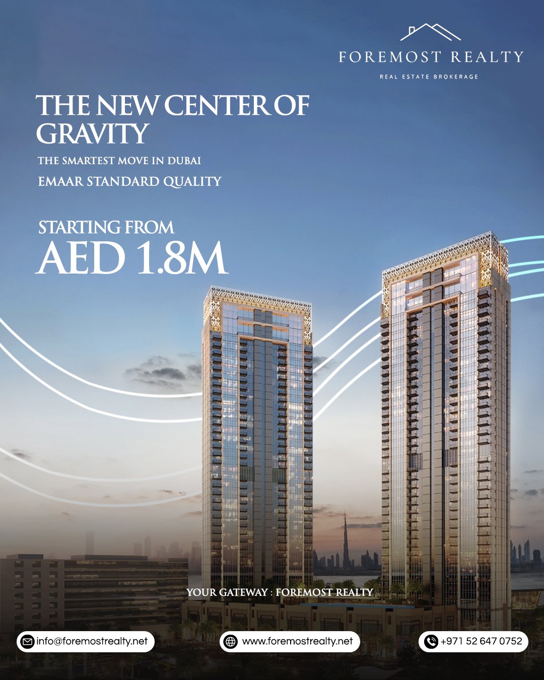 The smartest investors aren&rsquo;t looking back; they&rsquo;re looking at The Creek. World-class infrastructure meets the Emaar standard.

The Opportunity: 
💎 Residences starting from AED 1.8M
💎 Global leader in infrastructure
💎 Your gateway to h