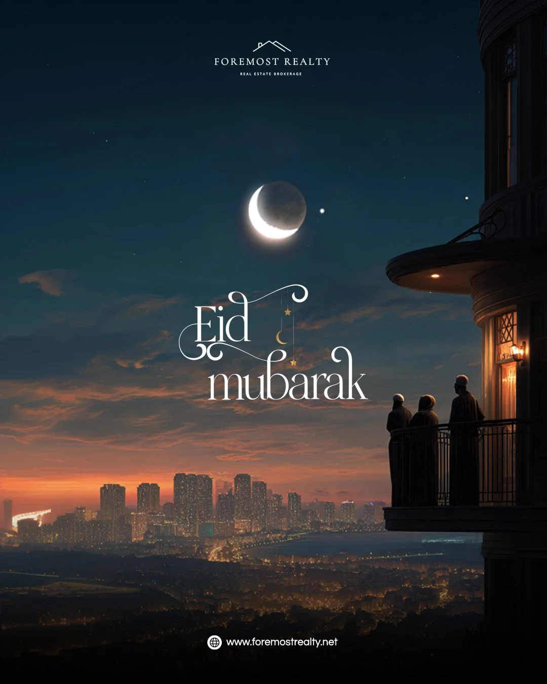 Finding the light, wherever you call home. 🌙✨

As the crescent moon appears, we wish you and your loved ones a day filled with laughter, peace, and the warmth of a happy home. May this Eid bring new beginnings and endless blessings to your doorstep.