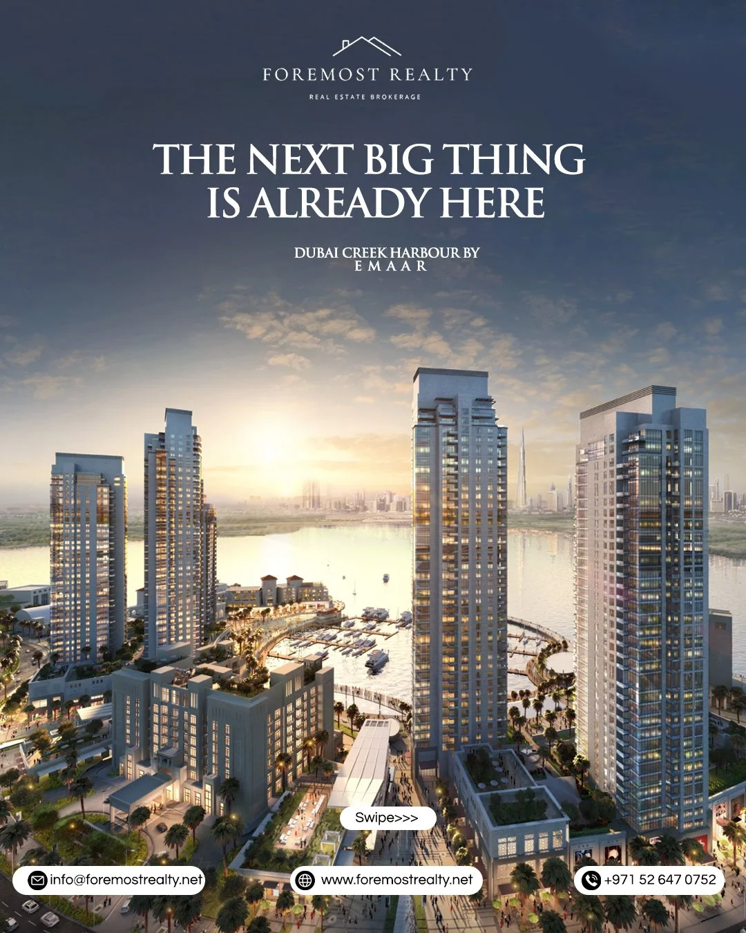 From the Blue Line Metro to the massive Dubai Square Mall, all roads lead to the Creek. Don't miss the wave.

The Deal: 
🛌 1-Bedroom Waterfront Bliss: From AED 1.81M
🚇 Direct Metro Connectivity

🔗 Buy through Foremost:  www.foremostrealty.net

[ W