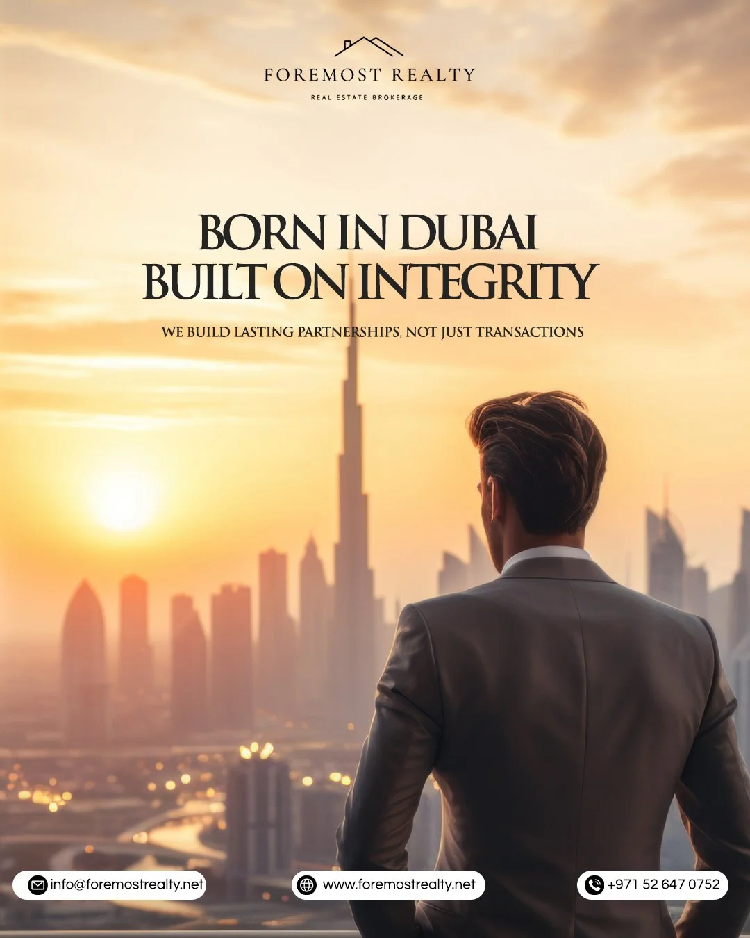 At Foremost Realty, we don't just close deals; we build lasting partnerships. Experience a real estate journey rooted in transparency and local expertise.

🤝 Your goals. Our integrity.
🏙️ Expertise across all major Dubai developers.

🔗 Partner wit