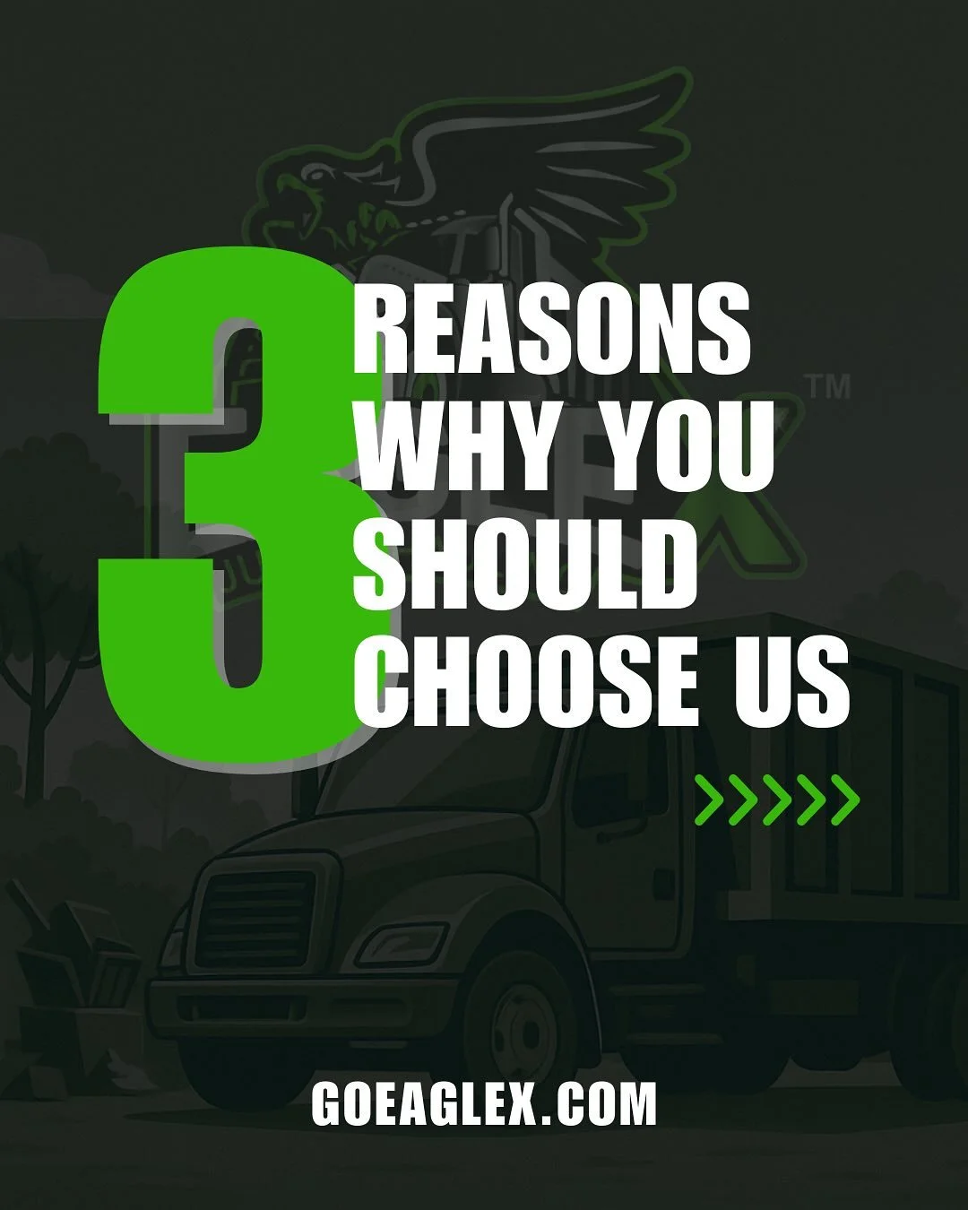 3 Reasons to Choose Eagle X Junk &amp; Hauling

1️⃣ Convenience &amp; Stress Free Service: You point, we haul. No lifting, no hassle.
2️⃣ Fast &amp; Efficient Junk Removal: Quick response times, eco-friendly disposal, and guaranteed satisfaction.
3️⃣