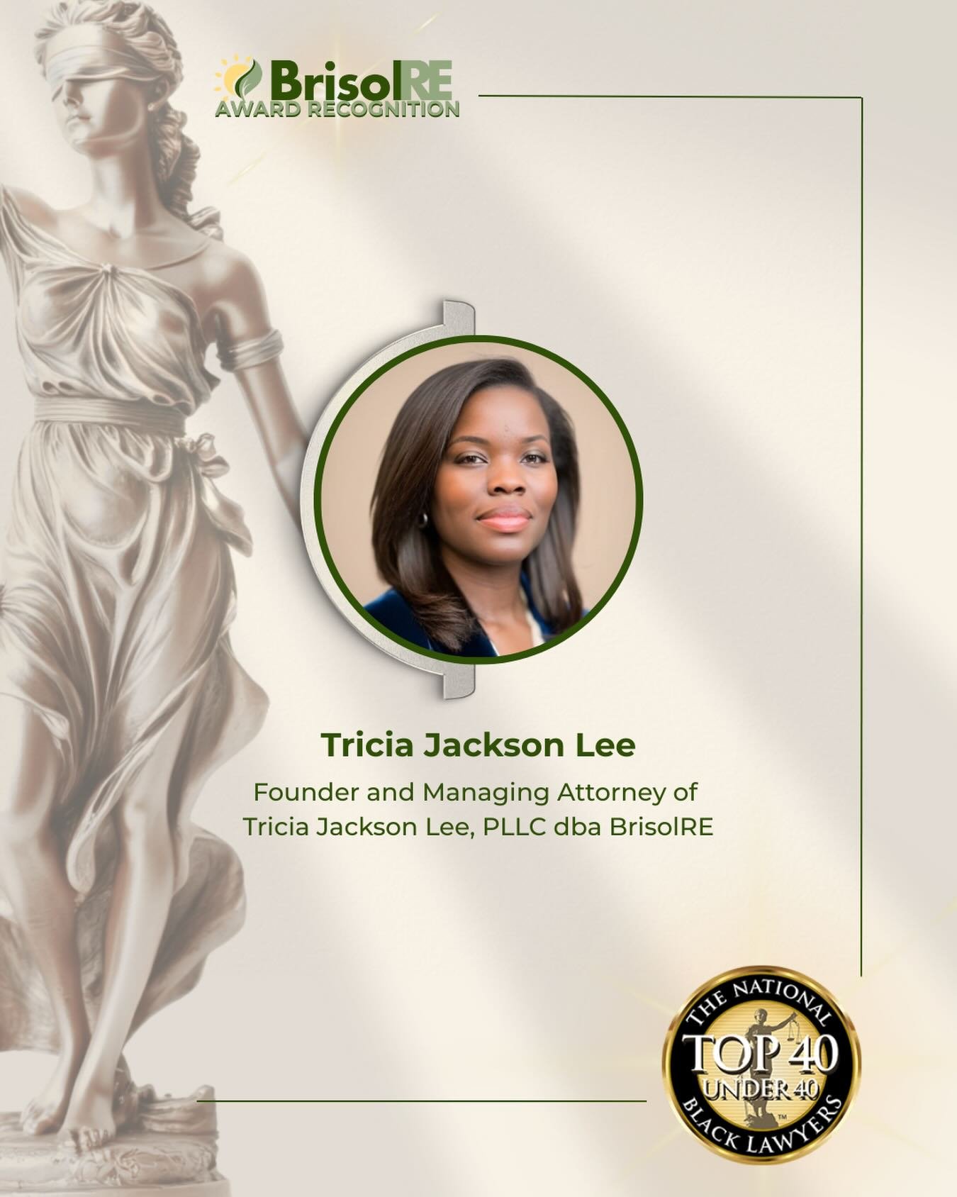 This week, we are thrilled to announce that our Managing Attorney, Tricia Jackson Lee, has once again been recognized among the Top 40 Under 40 by The National Black Lawyers for the State of Texas&mdash;an honor she has held each year since 2021.

Th