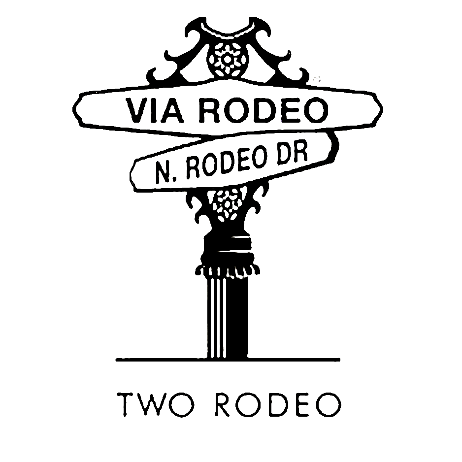 A stylized horseracing trophy with the words "VIA RODEO" and "Two Rodeo".