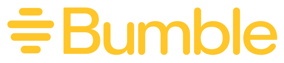 The Bumble logo with three horizontal yellow lines and the word 'Bumble' in yellow text.