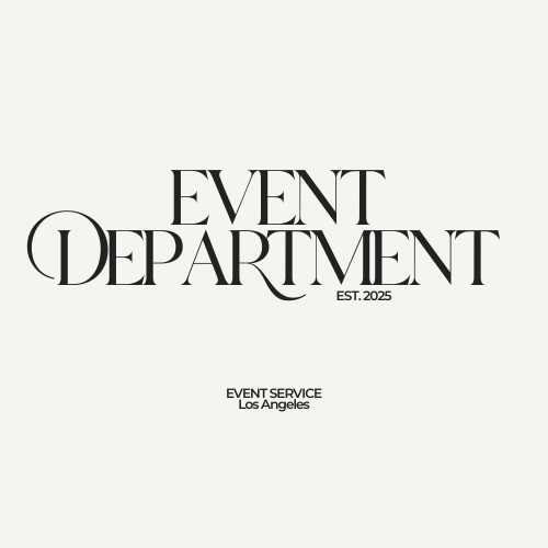 Logo for Event Department, established in 2025, offering event services in Los Angeles.