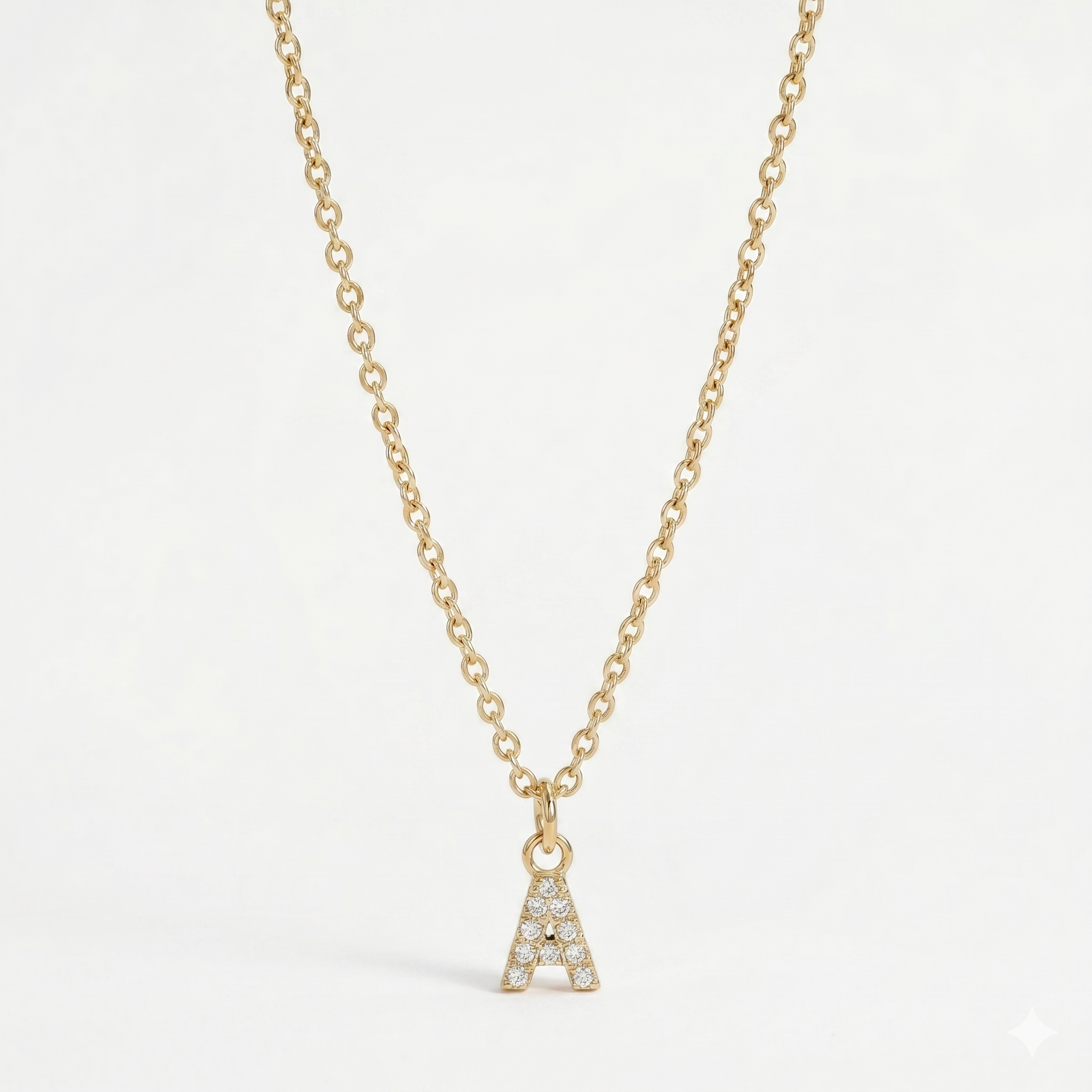 Cubic Zirconia Initial Charm Necklace