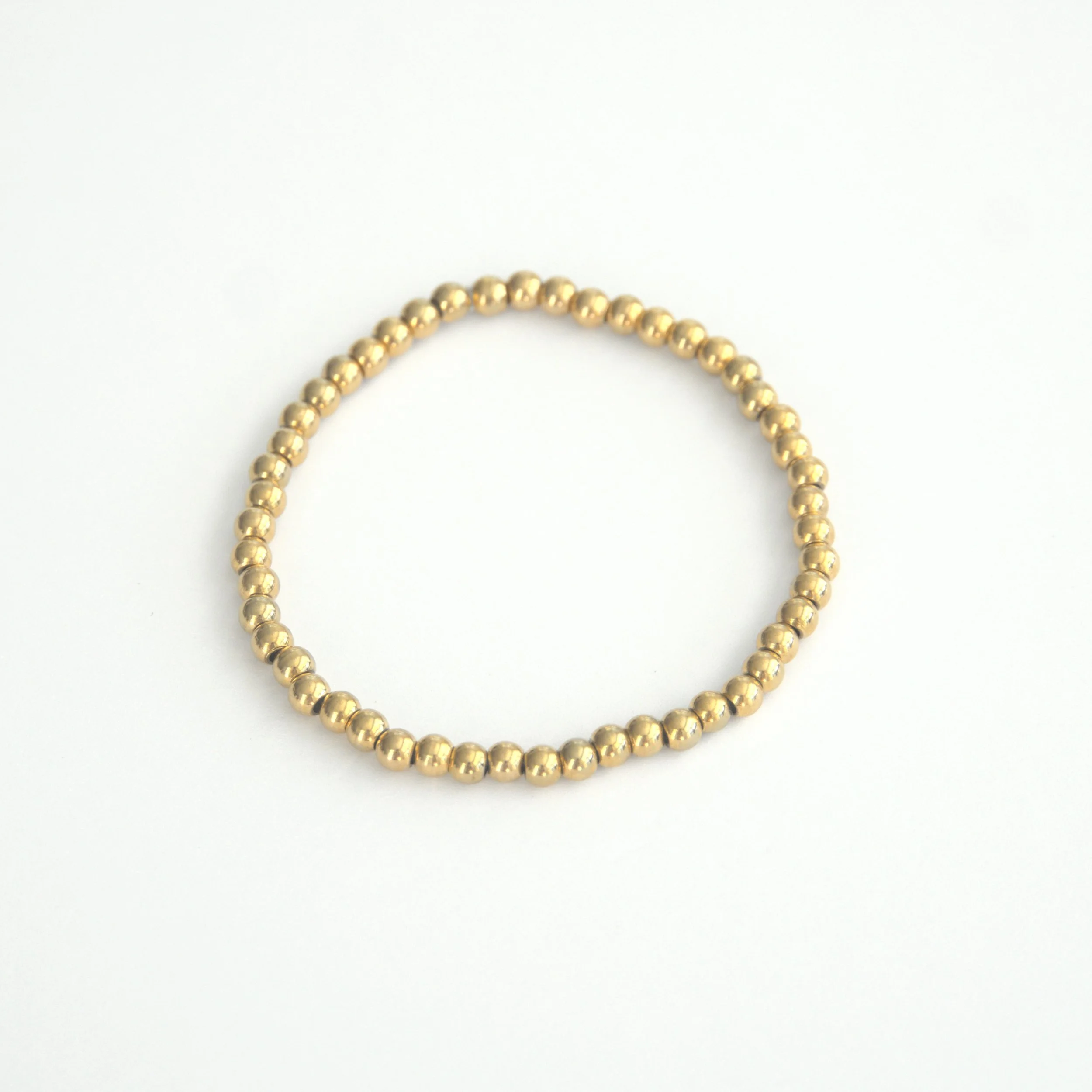 4mm Gold Beaded Bracelet