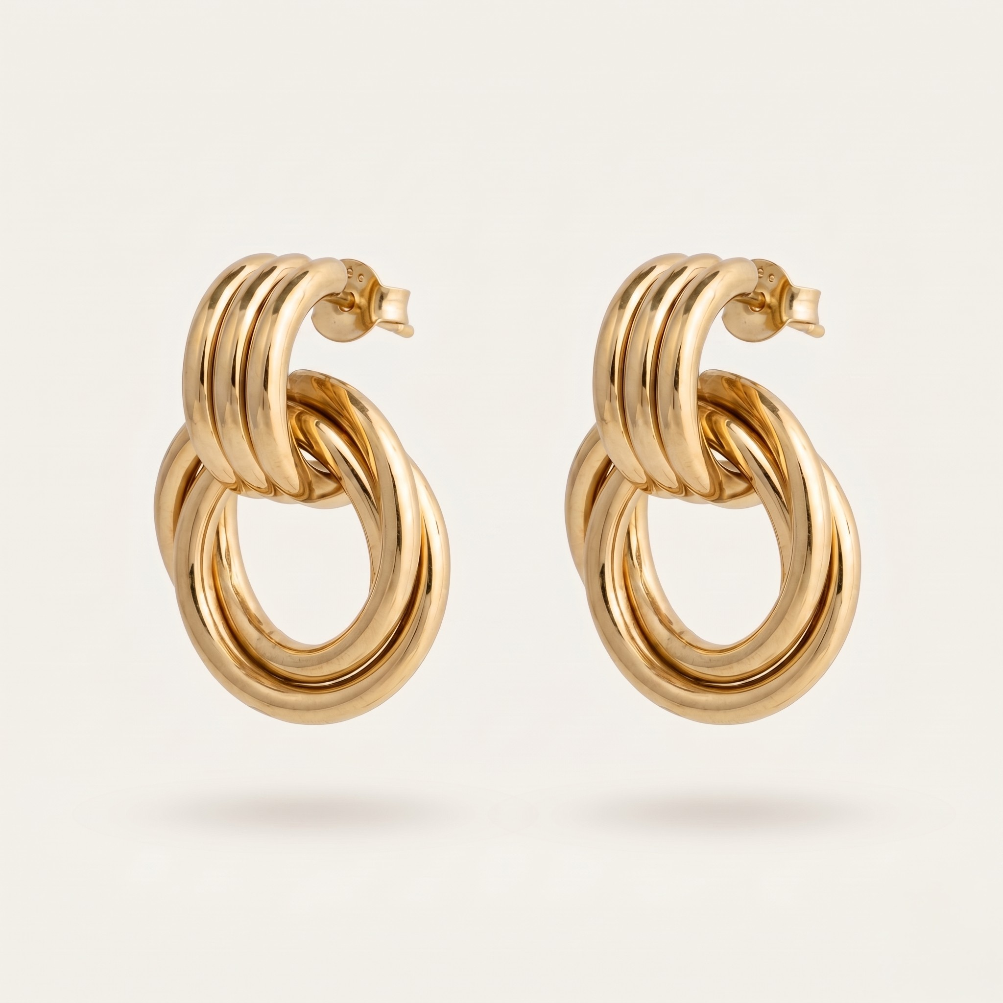 Gold Knot Statement Earrings