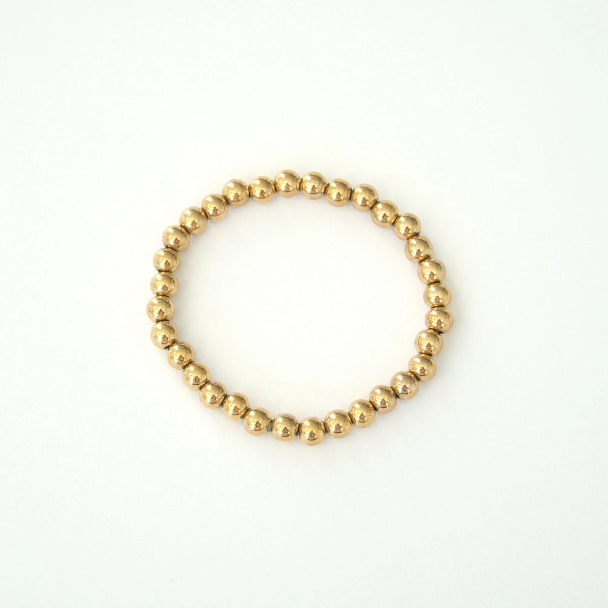 6mm Gold Beaded Bracelet