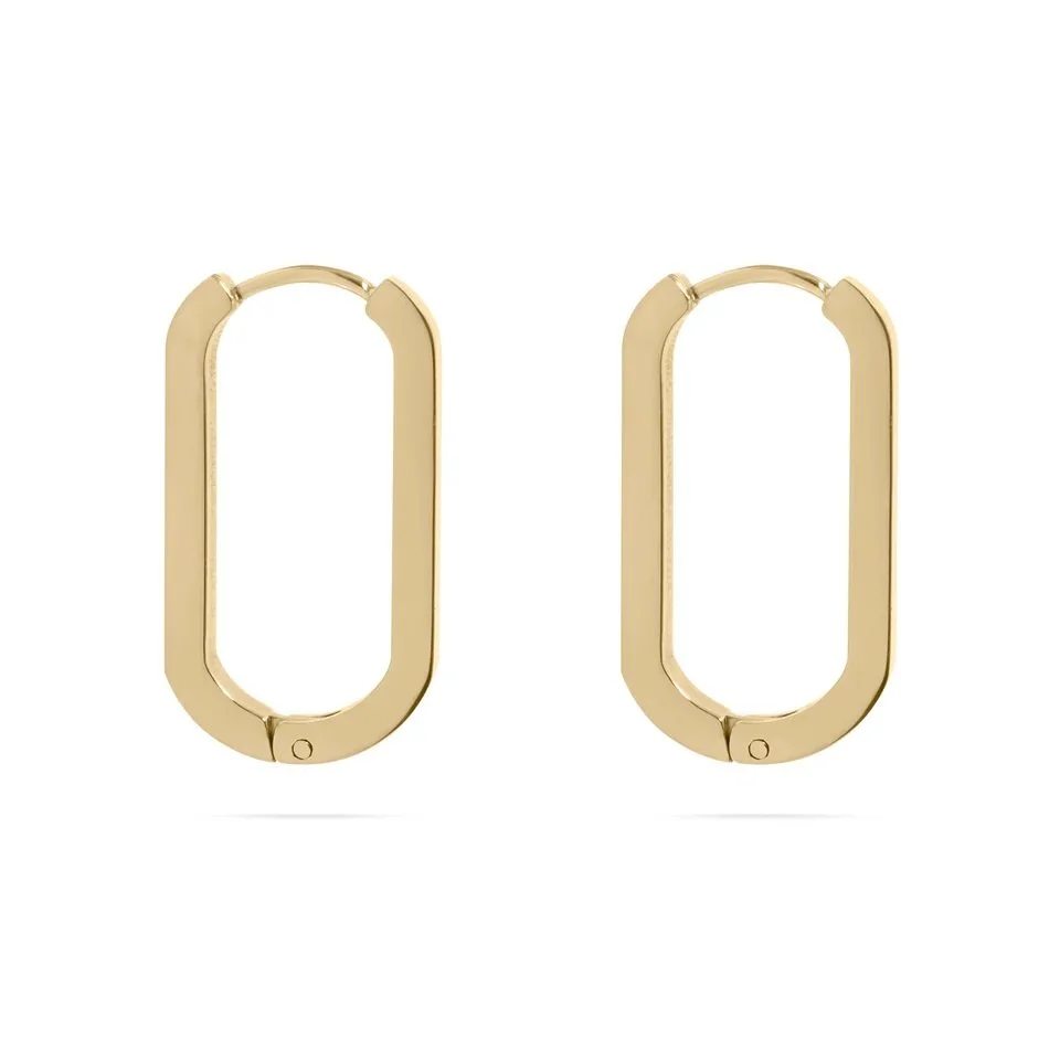 Long Oval Hoop Earrings