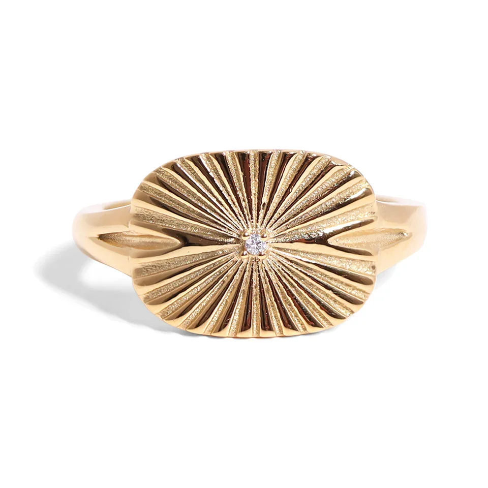 Rounded Rectangle Sunburst Ring