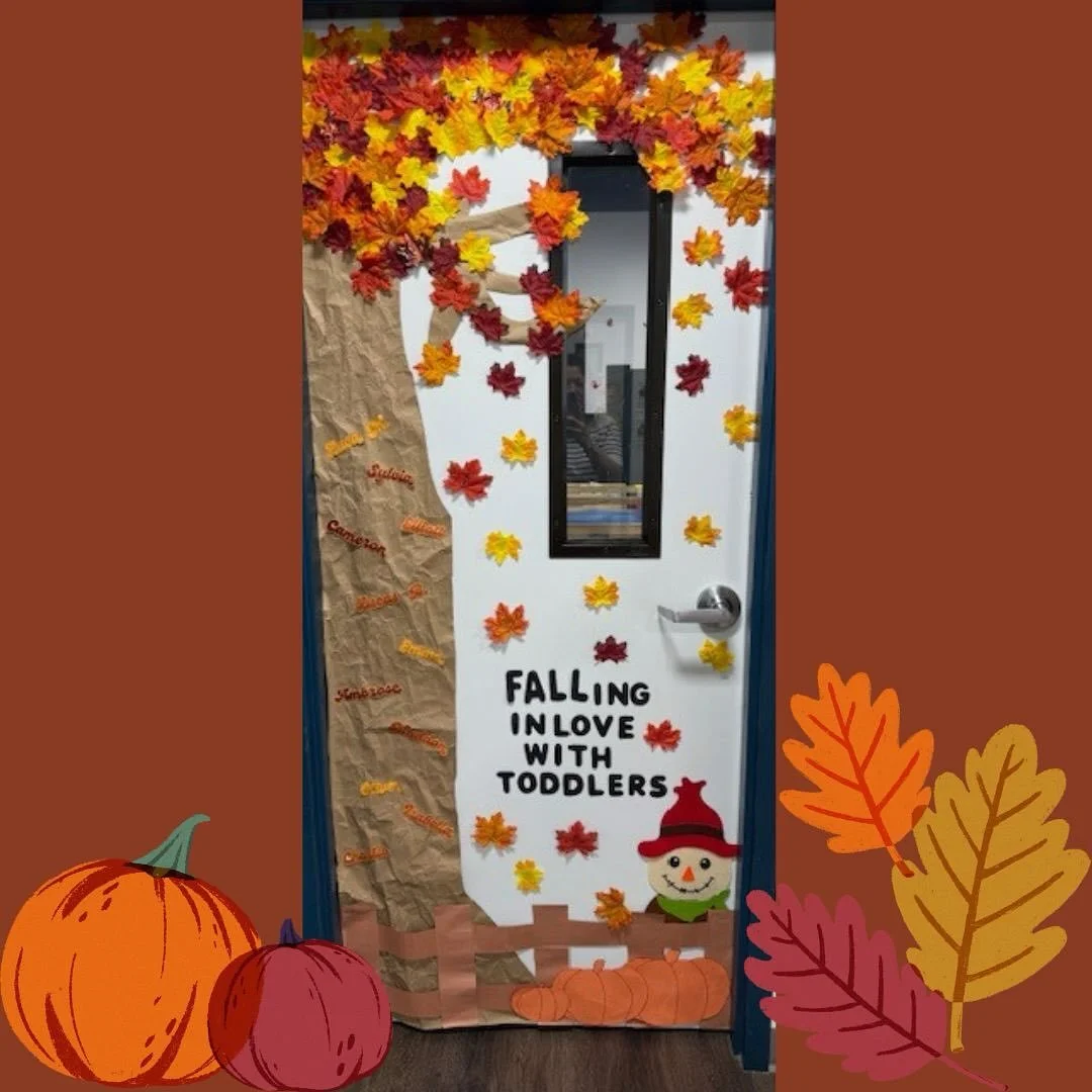 There is something about the Tuesday after Labor Day. You can feel summer saying goodbye, as fall is arriving. We LOVE our toddler classroom&rsquo;s door 🍁🍂🎃