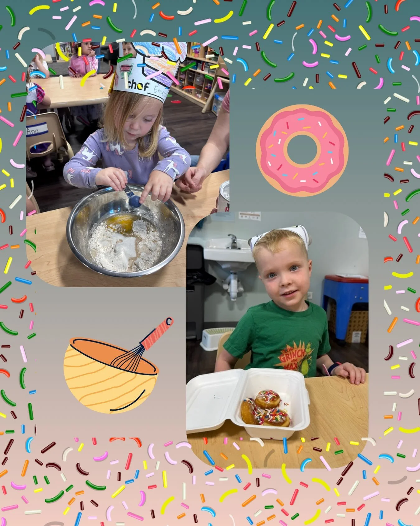 We love partnering with @schoolhousewickerpark! Whether we go to them or they come to us, it&rsquo;s always a good time! Our kiddos LOVED making donuts this week 🍩 What a fun summer treat ❤️