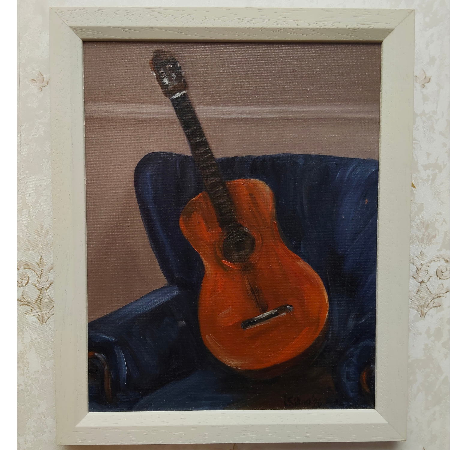 'Old Friends', oil study on board