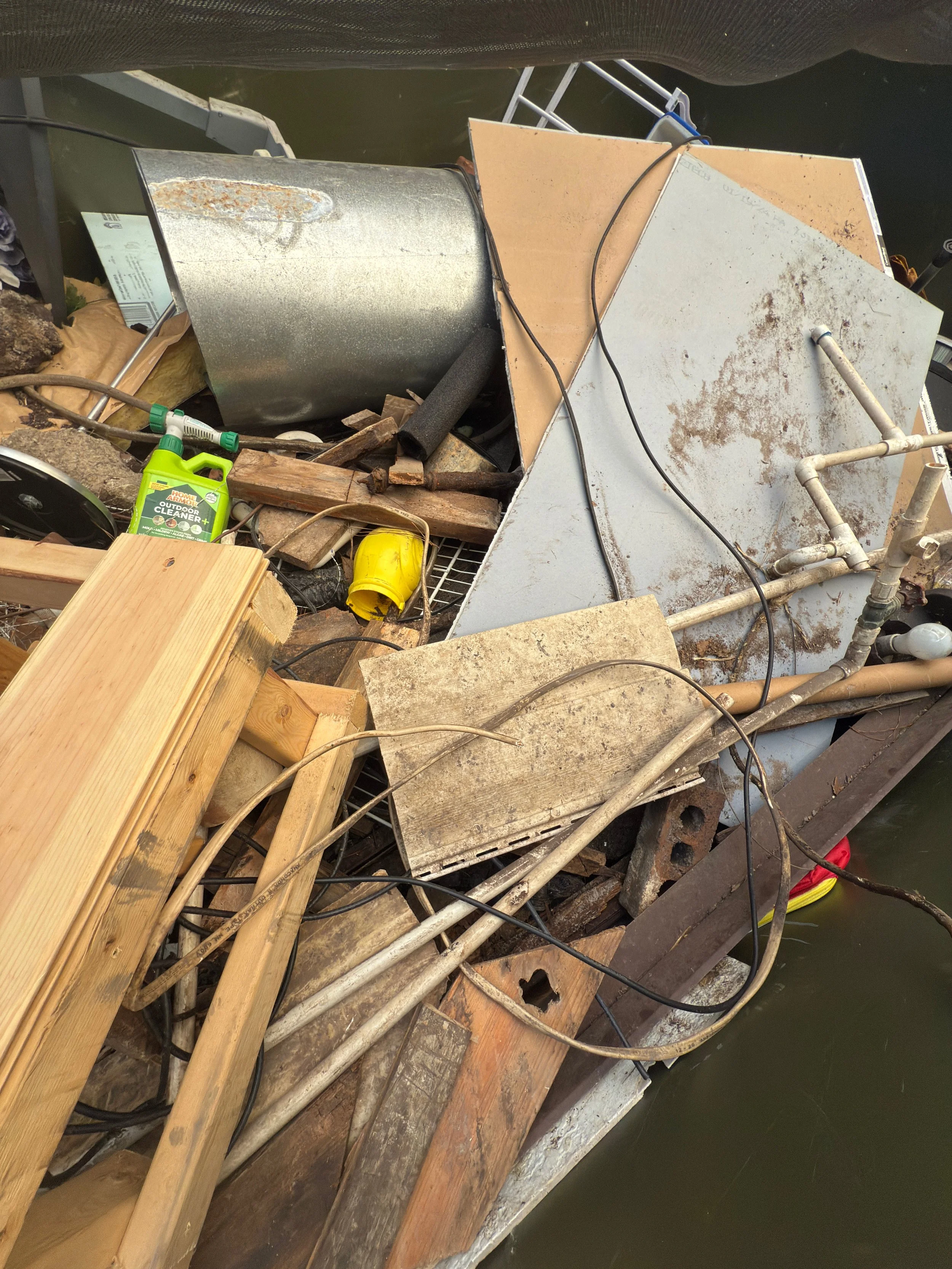 This construction debris removal project in Camden County showcases our ability to handle large scale cleanups quickly and efficiently. After a full home demolition, a construction crew brought us in to haul away piles of debris left on the property.