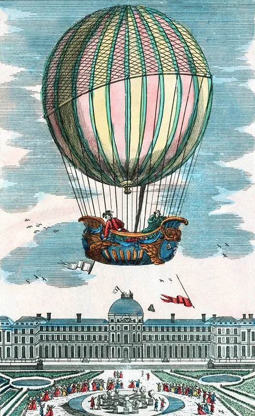 etching-of-the-first-manned-hydrogen-balloon-flight-represented-in-G15J6D.jpg
