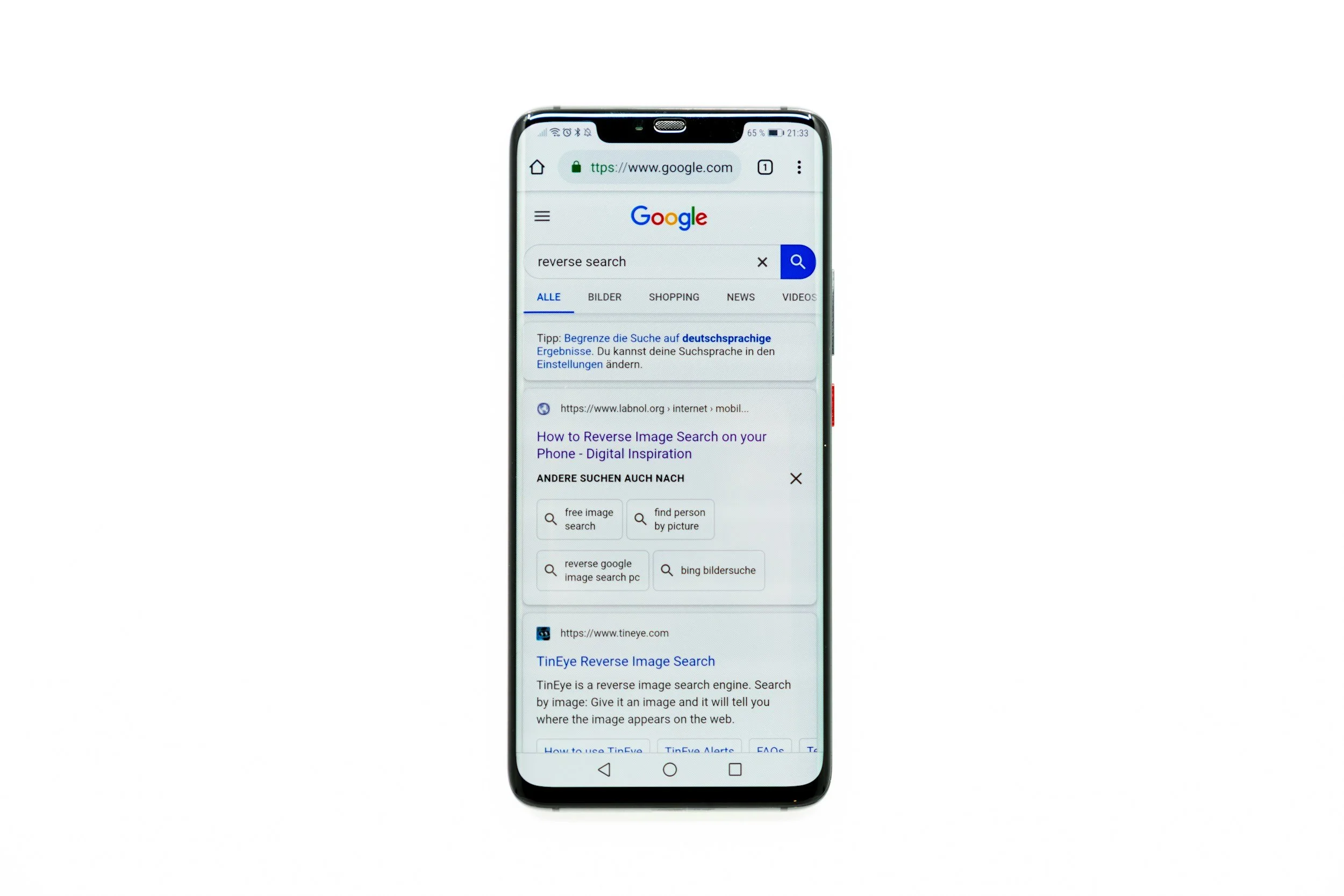 google listing displayed on a phone screen