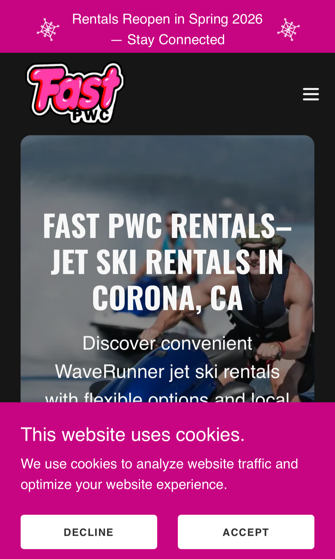 fast pwc rentals-jet ski rentals in corona ca