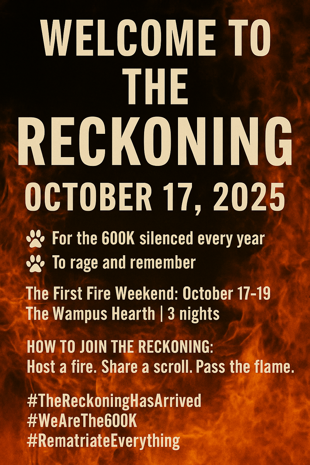 The First Fire: Wampus Reckoning Worldwide