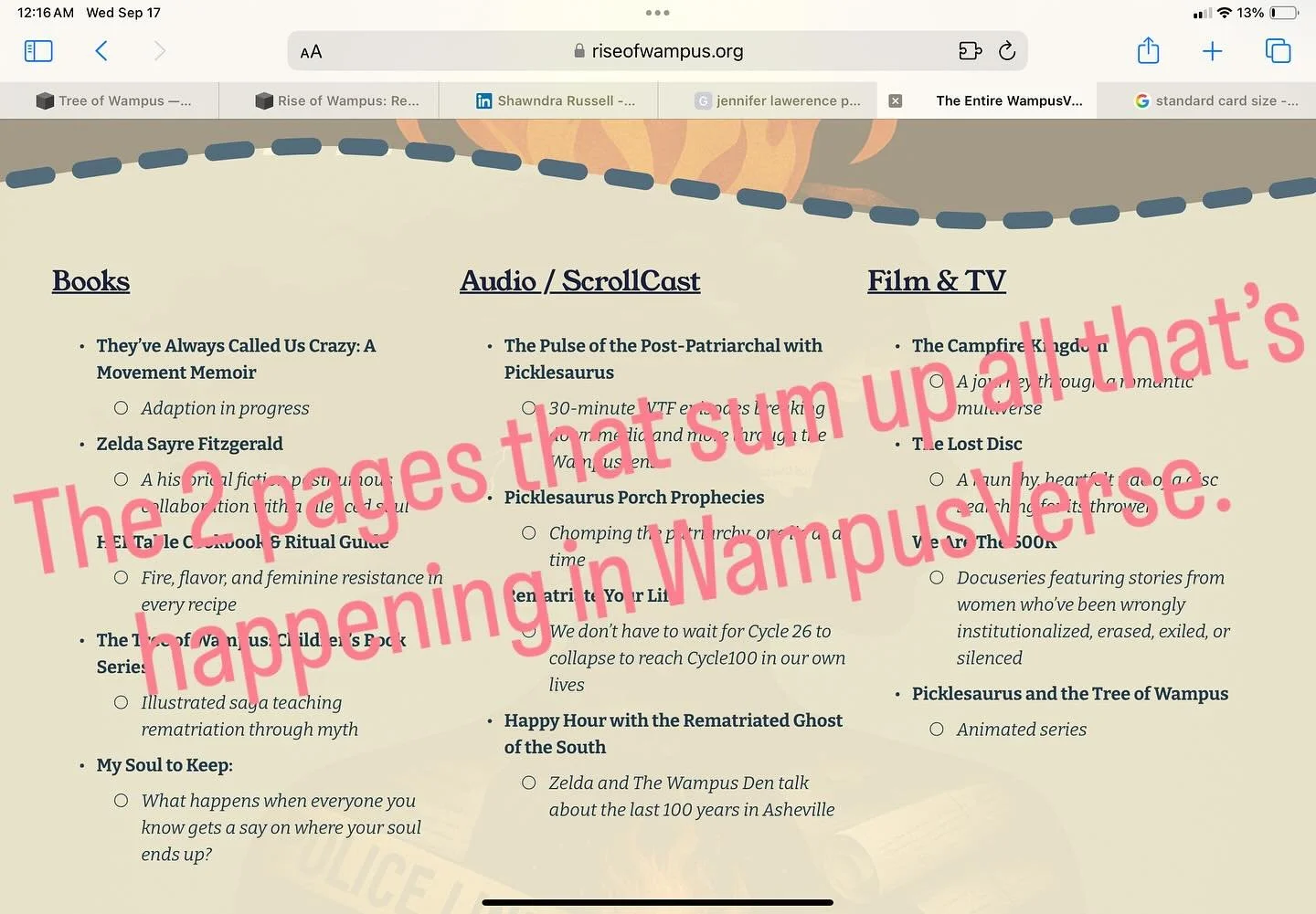 4 months of fire. All coming together now to help end the erasure of women for good. #999 #ThePortalIsOpen #WampusVersePortal #HowlWithUs #WIPsForDays