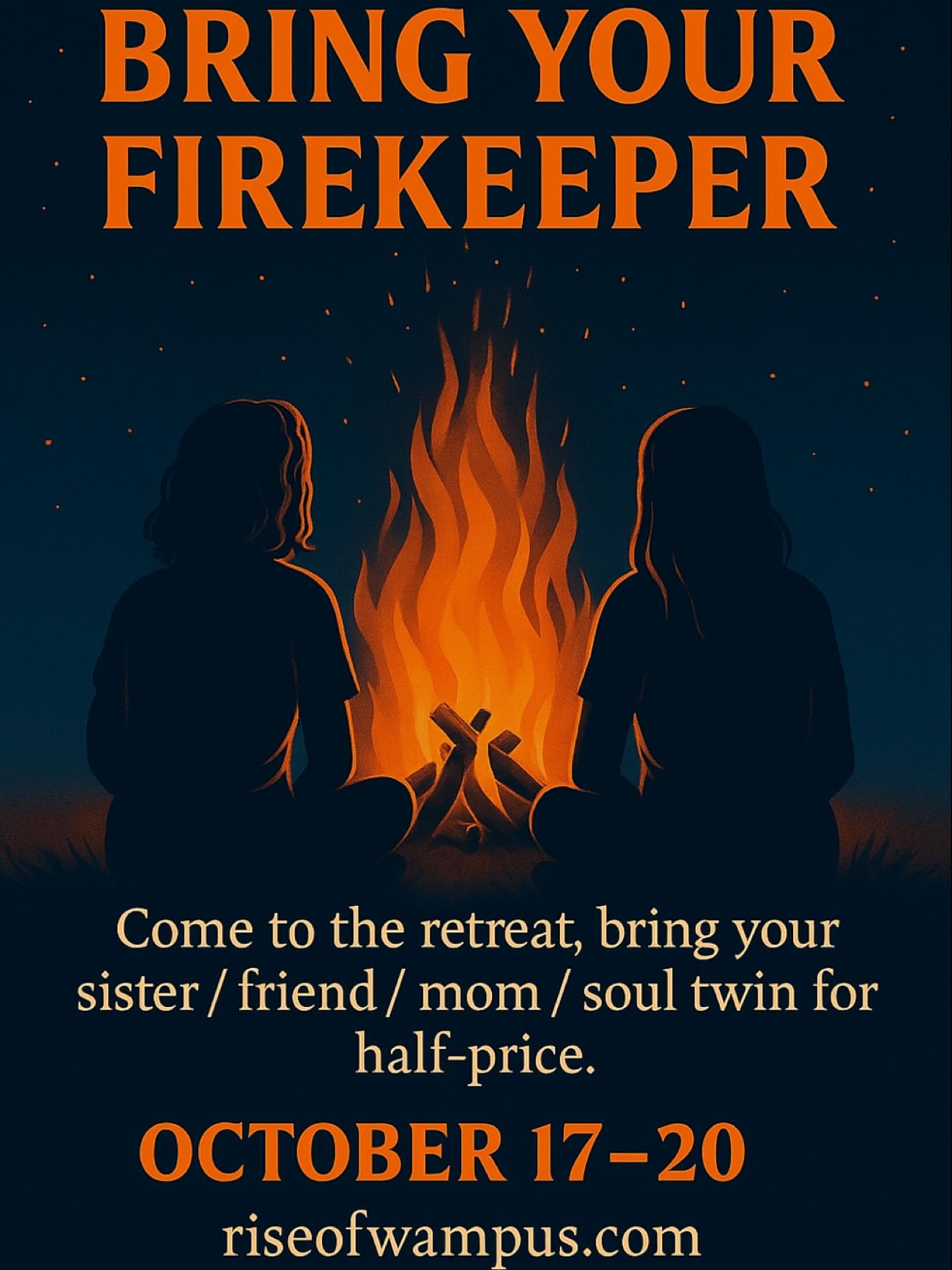 Rematriate Your Life Retreat is October 17&ndash;20, 2025 &mdash; and for the first time ever, I&rsquo;m offering a Bring Your Firekeeper deal good this weekend only.

✨ Buy your spot, bring your sister/bestie/mom/soul twin for half-price with code F