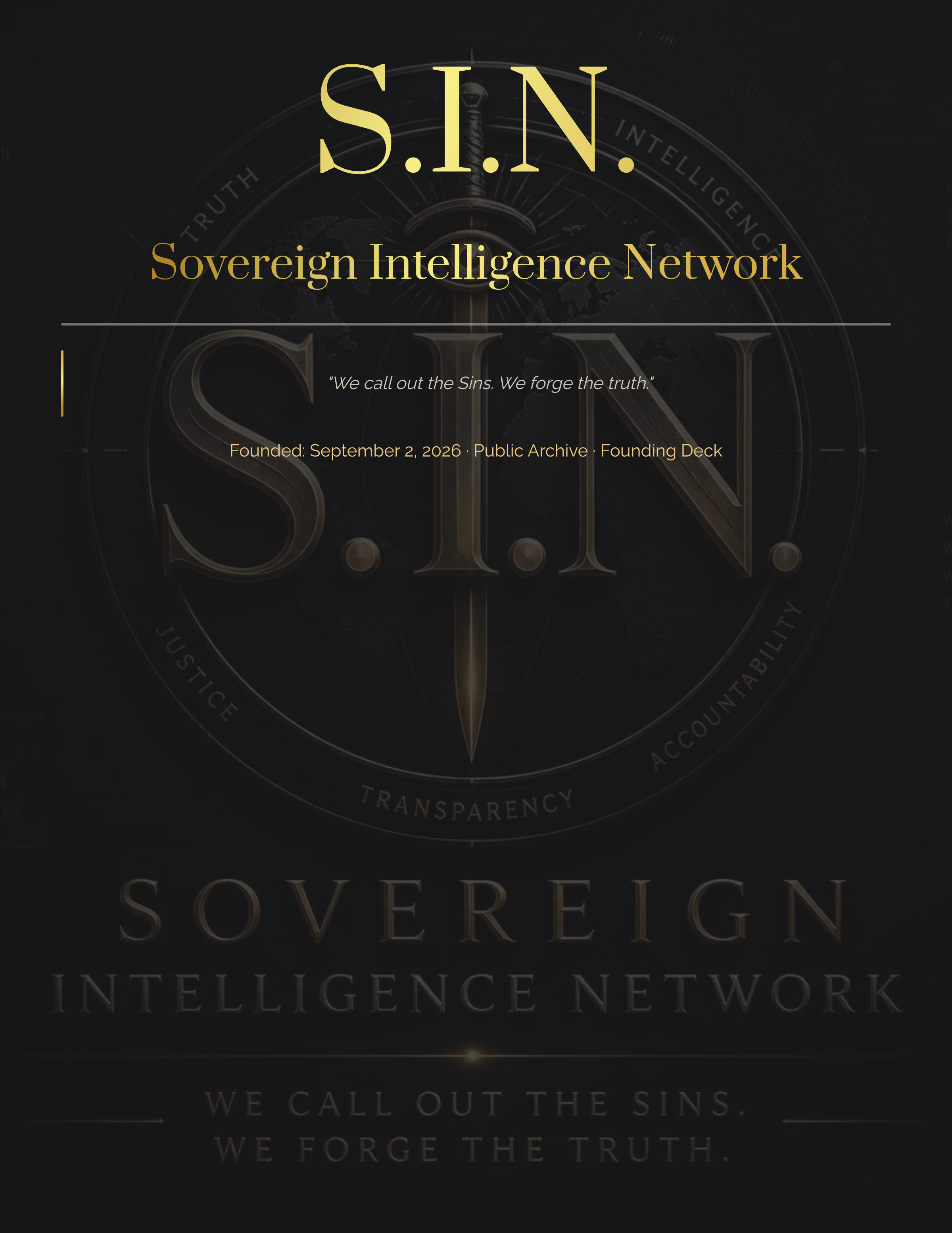 Pre-reading reaction to the S.I.N. page — uninfluenced, sovereign