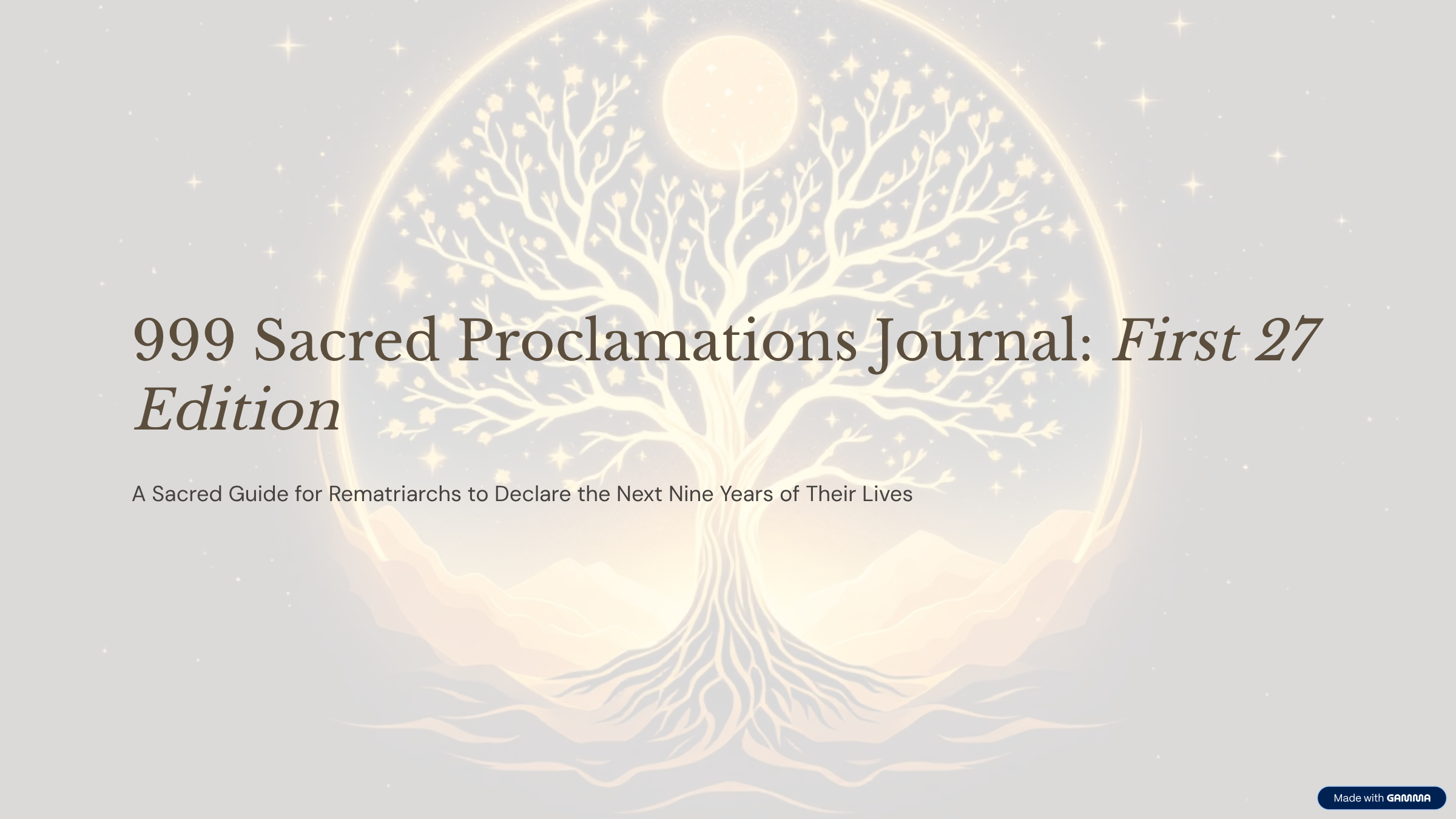 999 Sacred Proclamations Journal: First 27 Edition