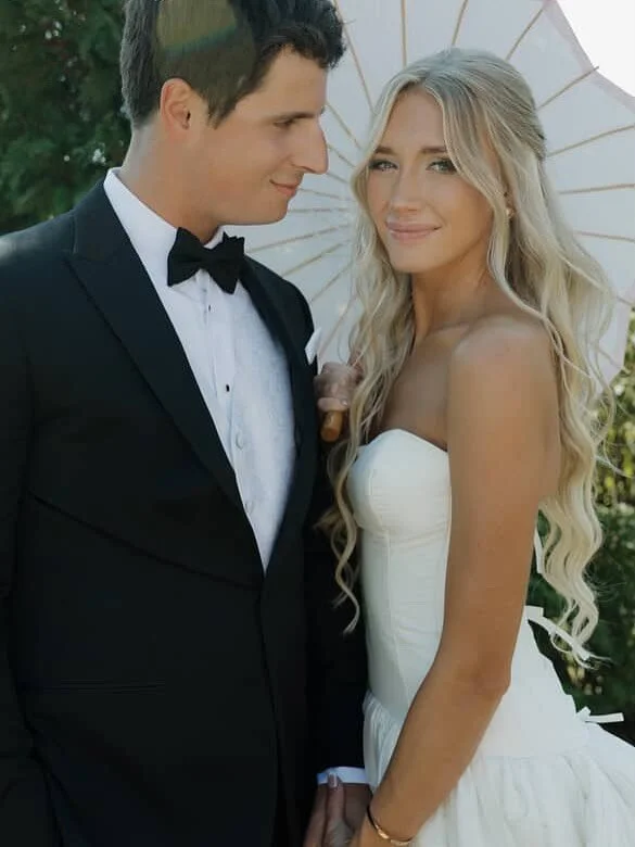 ✨ Soft, romantic, and kissed with pink &mdash; the dreamiest bridal look to wrap up summer. 💕☀️ There&rsquo;s just something about wedding season that never stops feeling magical. 🥂 #bridalhairstylist #weddingseason #romanticupdo #2025brides