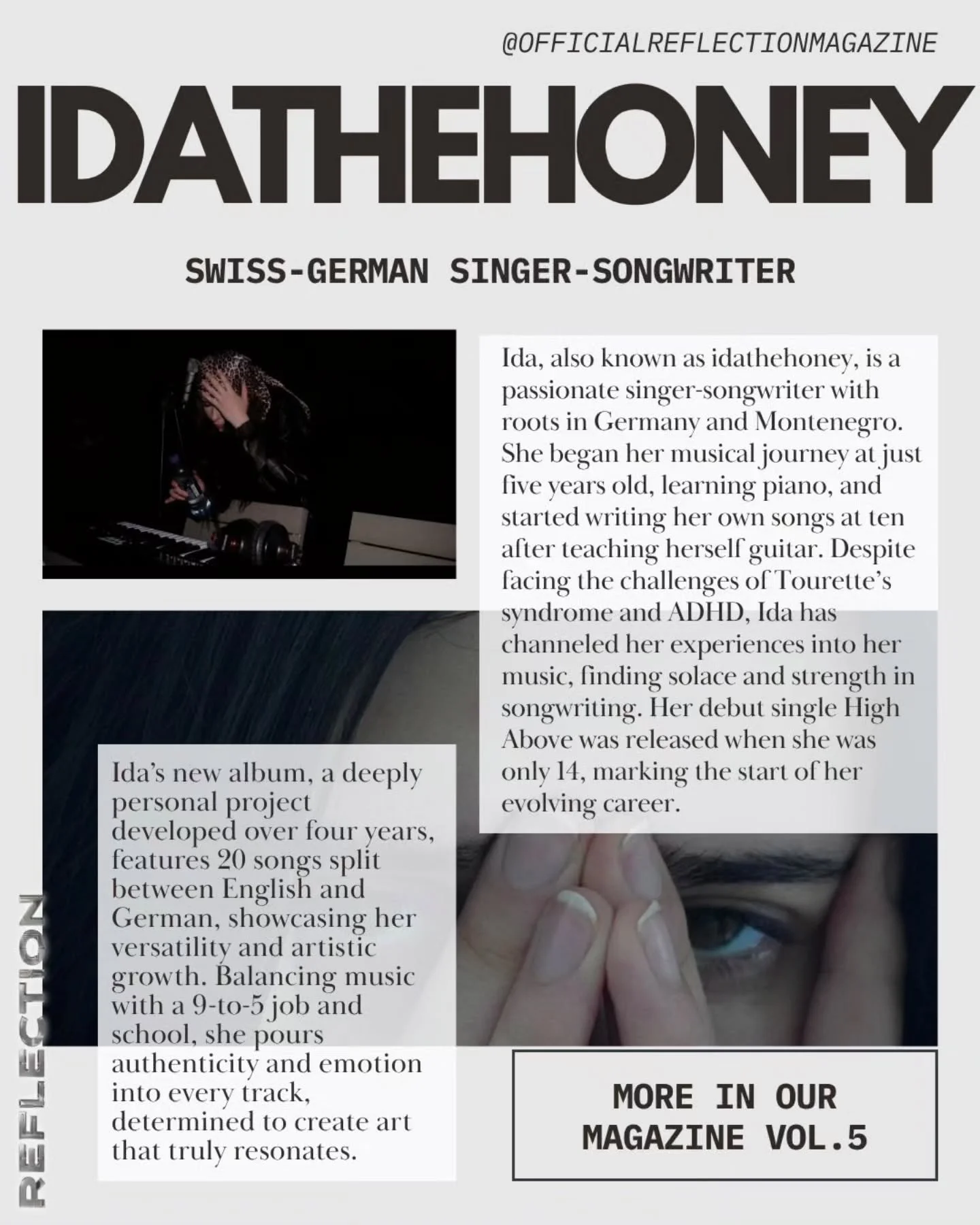 Introducing @idathehoney! Self taught singer-songwriter and team favorite idathehoney didn't have it easy climbing the ranks of the music industry. Facing mental challenges she's made her experiences into art. Her most recent piece of art is her albu