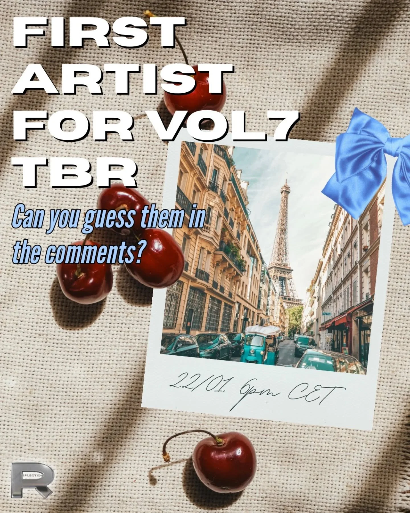 First artist for Vol. 7 is about to be revealed ✨
Tomorrow at 6pm CET.
Can you guess who it is in the comments? 

--- 
If you&rsquo;re new here, hi!  REFLECTION Magazine is a music magazine all about discovering new music in the pop and indie scene a