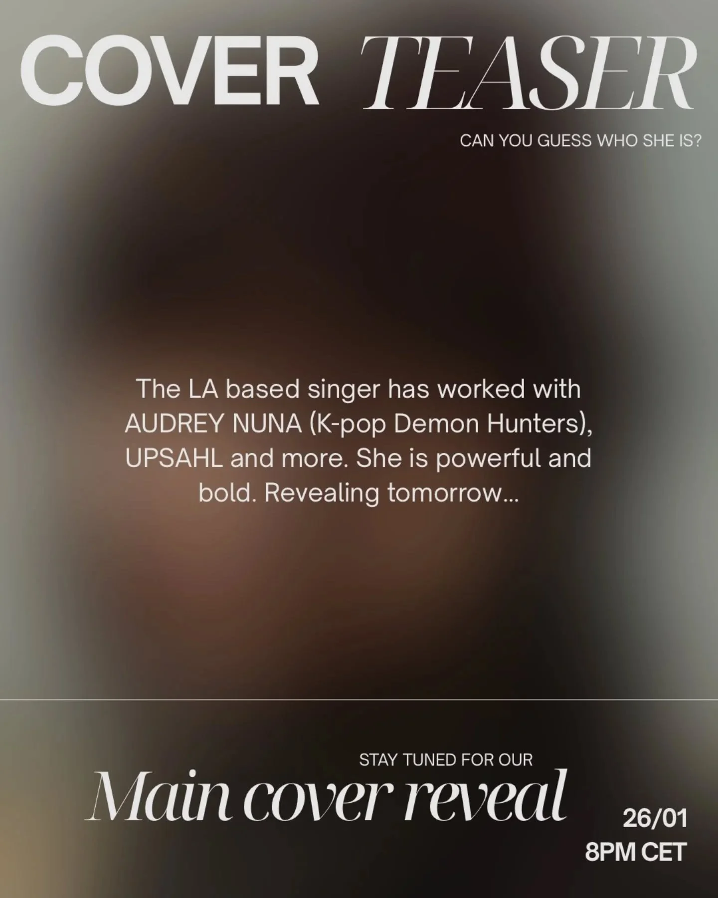 She is MAIN* cover star but she also worked with stars. Can you guess her now?

*For this issue we have a MAIN cover, an ALT COVER and one EXCLUSIVE. 
**Song in the background is not by the cover artist

If your new here, hi! At REFLECTION Magazine, 