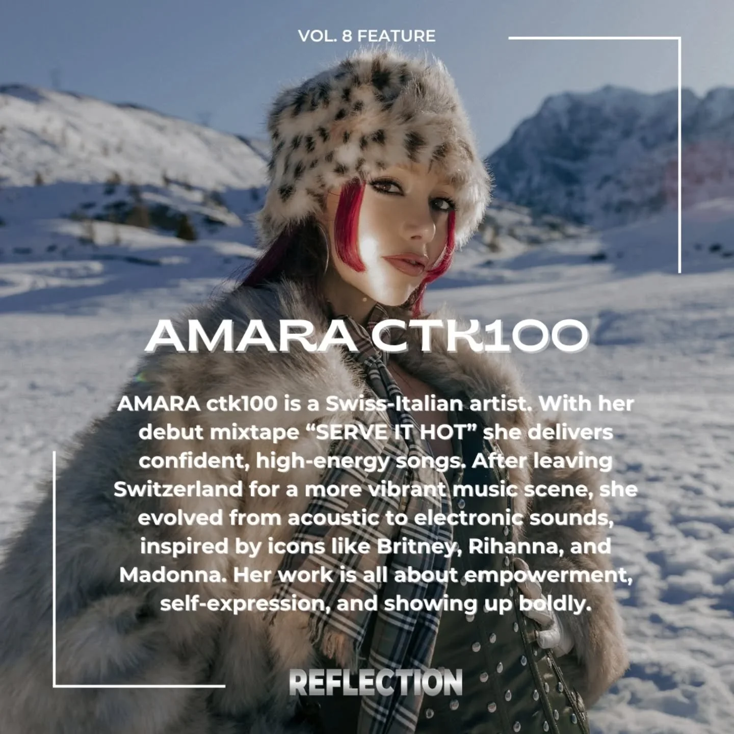 Vol. 8 feature &bull; Amara Ctk100 &bull; Hyperpop Spotlight 

Swiss-italian artist Amara Ctk100 tells us all about her mixtape SERVE IT HOT, her work with Wolf Cutt (@itswolfcutt) and about her experience opening for Ikkimel (@ikkimel42) 

artist: @