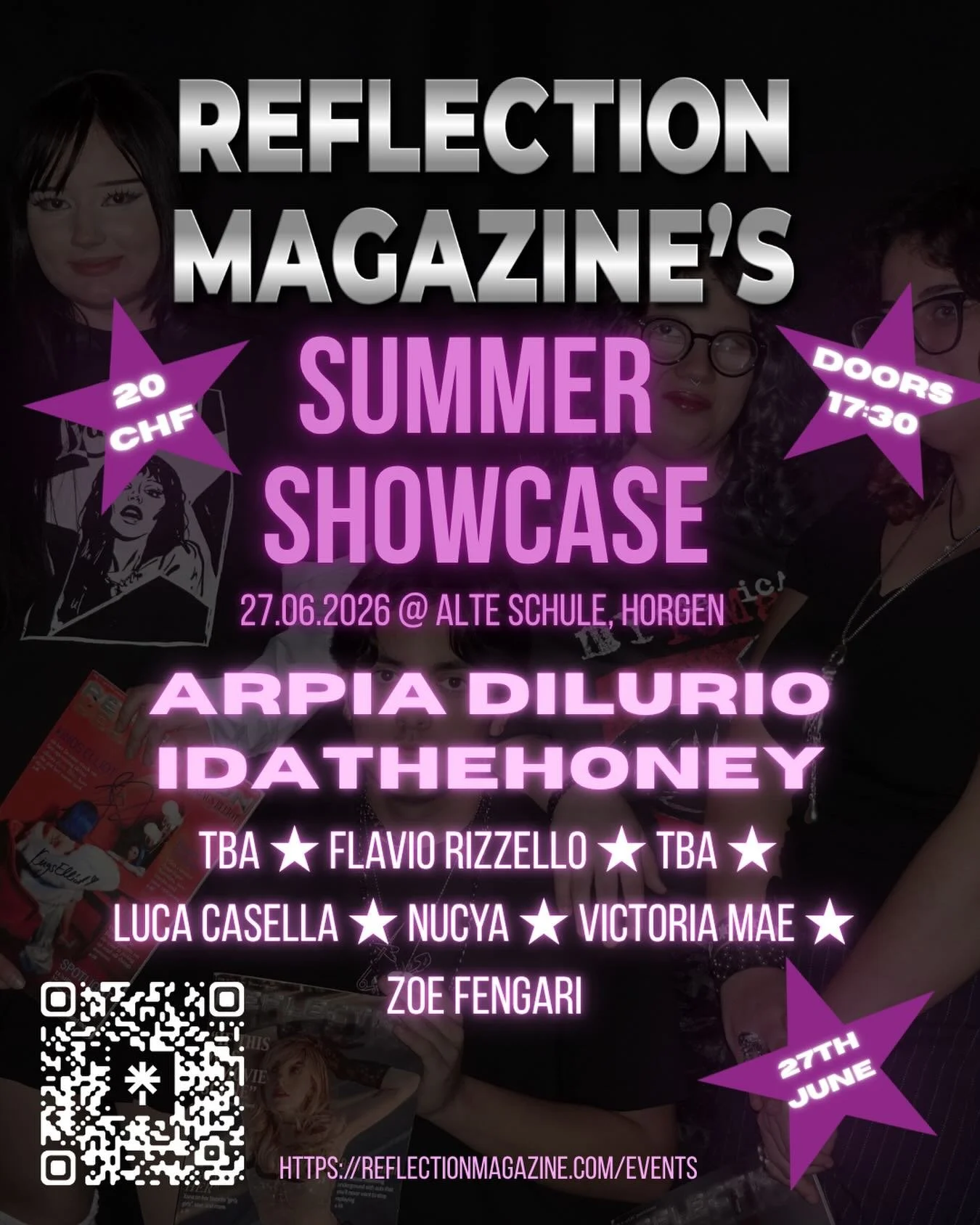 Tickets for our summer showcase at the @baralteschule are available now!

Created in response to the lack of inclusive spaces for teens in Switzerland, REFLECTION Magazine&rsquo;s Summer Showcase is not a music event, but a curated showcase built for