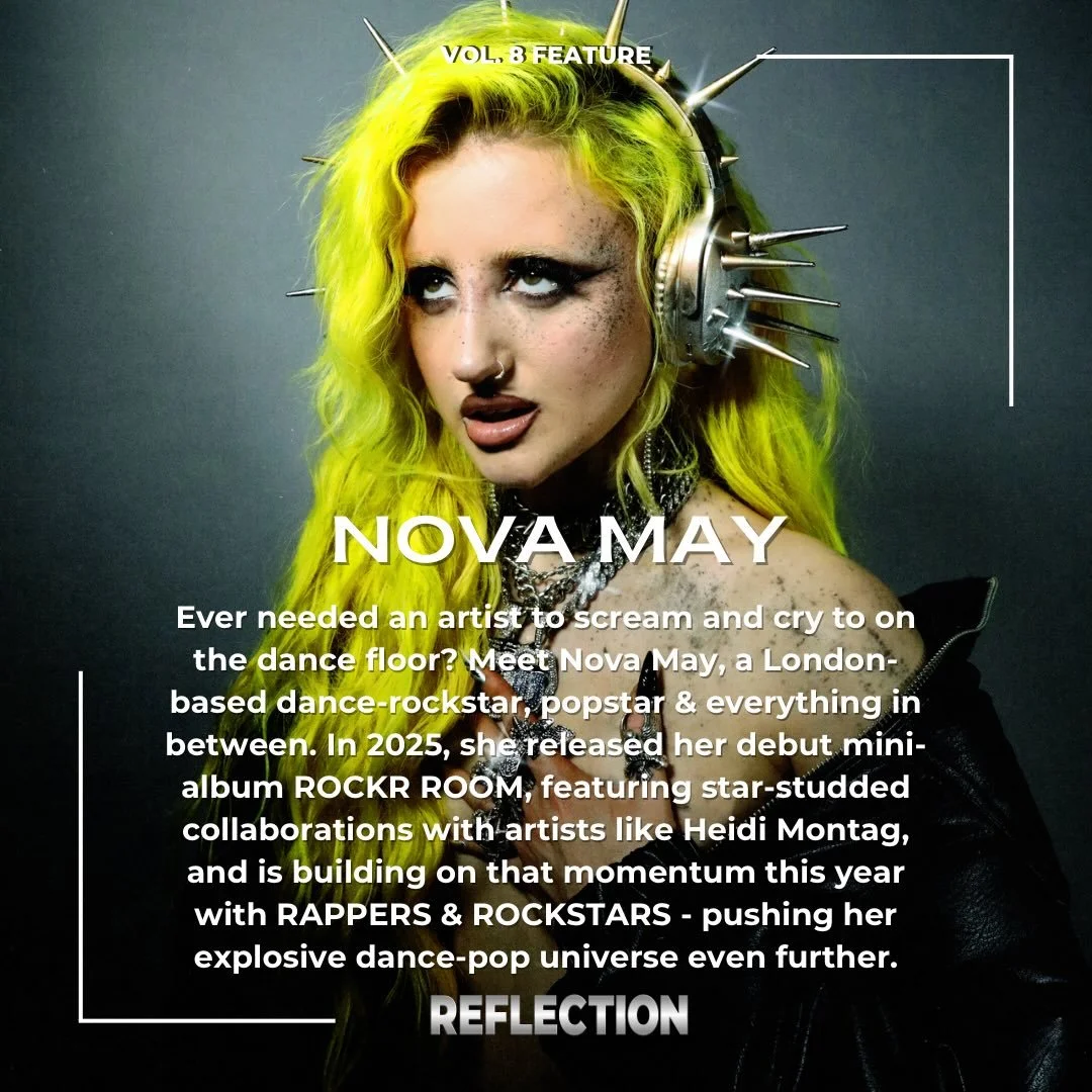 Preorder link in story &amp; bio ✨
Vol.8 print feature &bull; Nova May 

The latest addition to our summer issue is the wonderful electronic queen @novamay! Known for bringing back the quintessential sound of the 2010s, Nova is the dance icon you nev