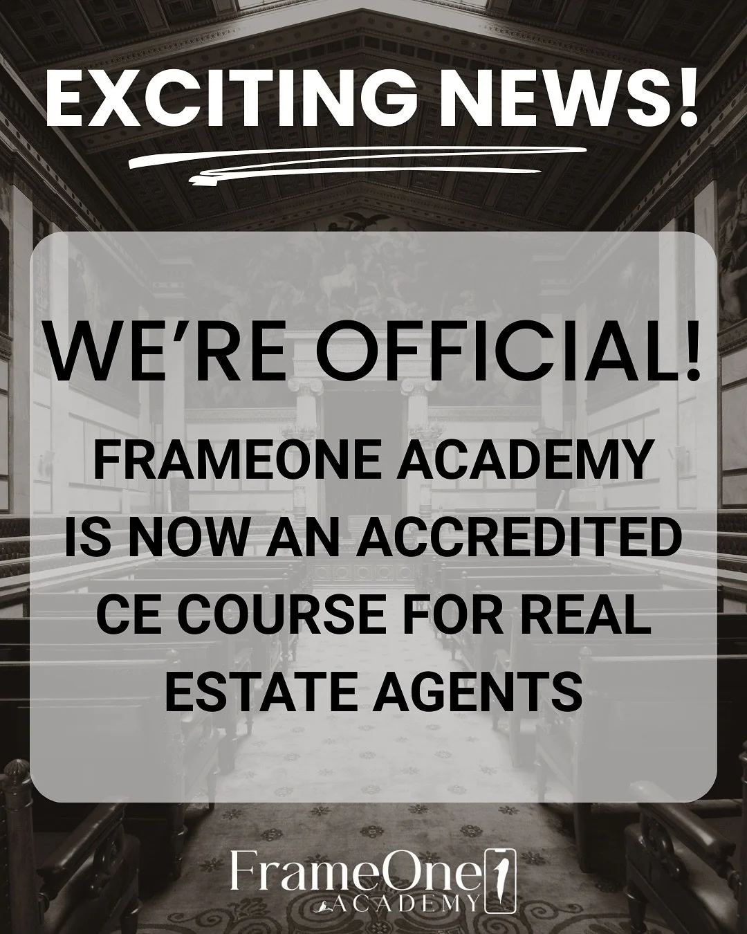 Big news for Georgia real estate agents! 

Our FrameOne Academy course is now officially accredited for CE hours. That means you can sharpen your video skills and check off required hours for your license renewal&mdash;all in one workshop.
📱 Learn t