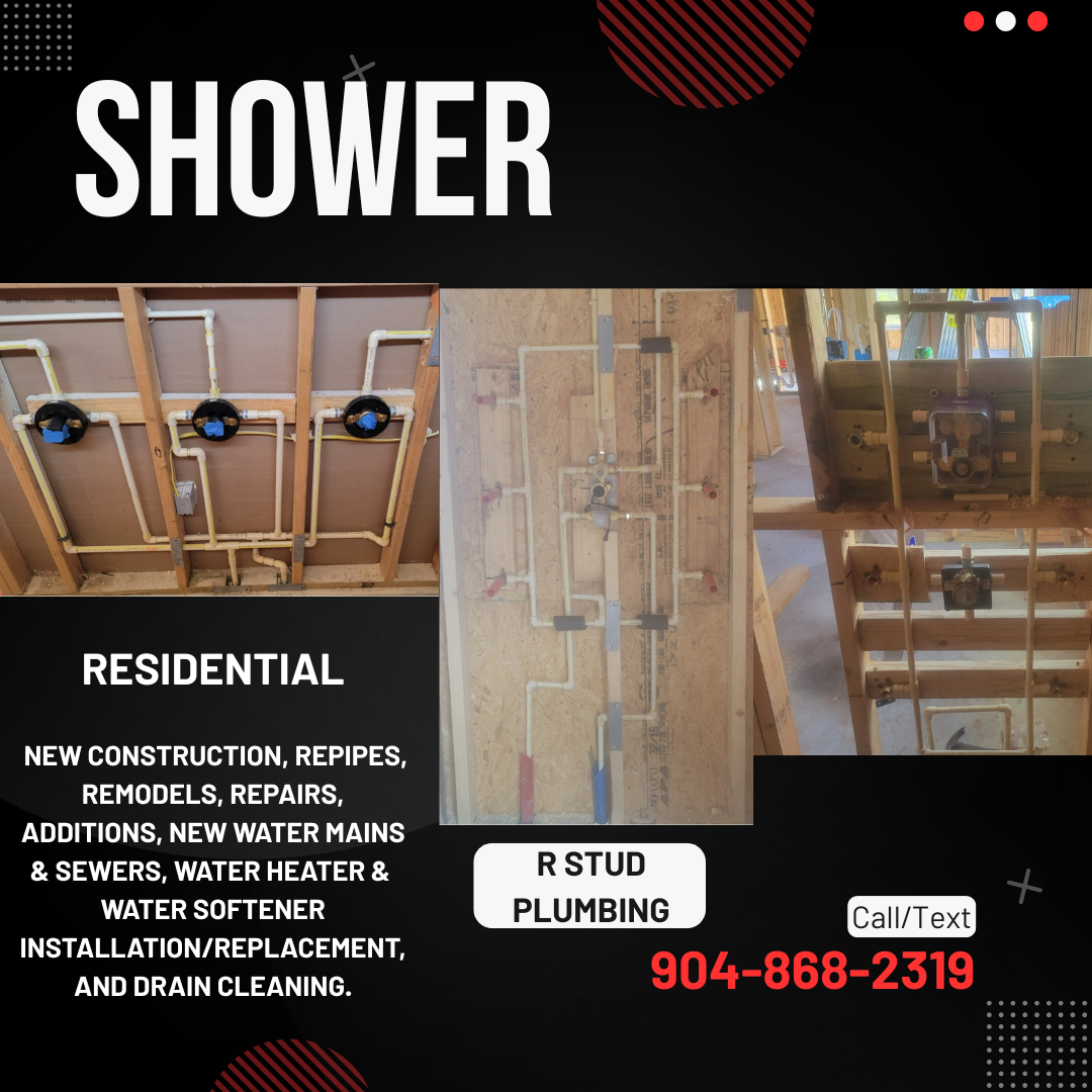 Professional drain waste and vent plumbing rough-in for a residential bathroom in Clay County.