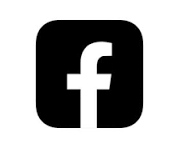 Facebook logo with a white lowercase 'f' on a black square background.